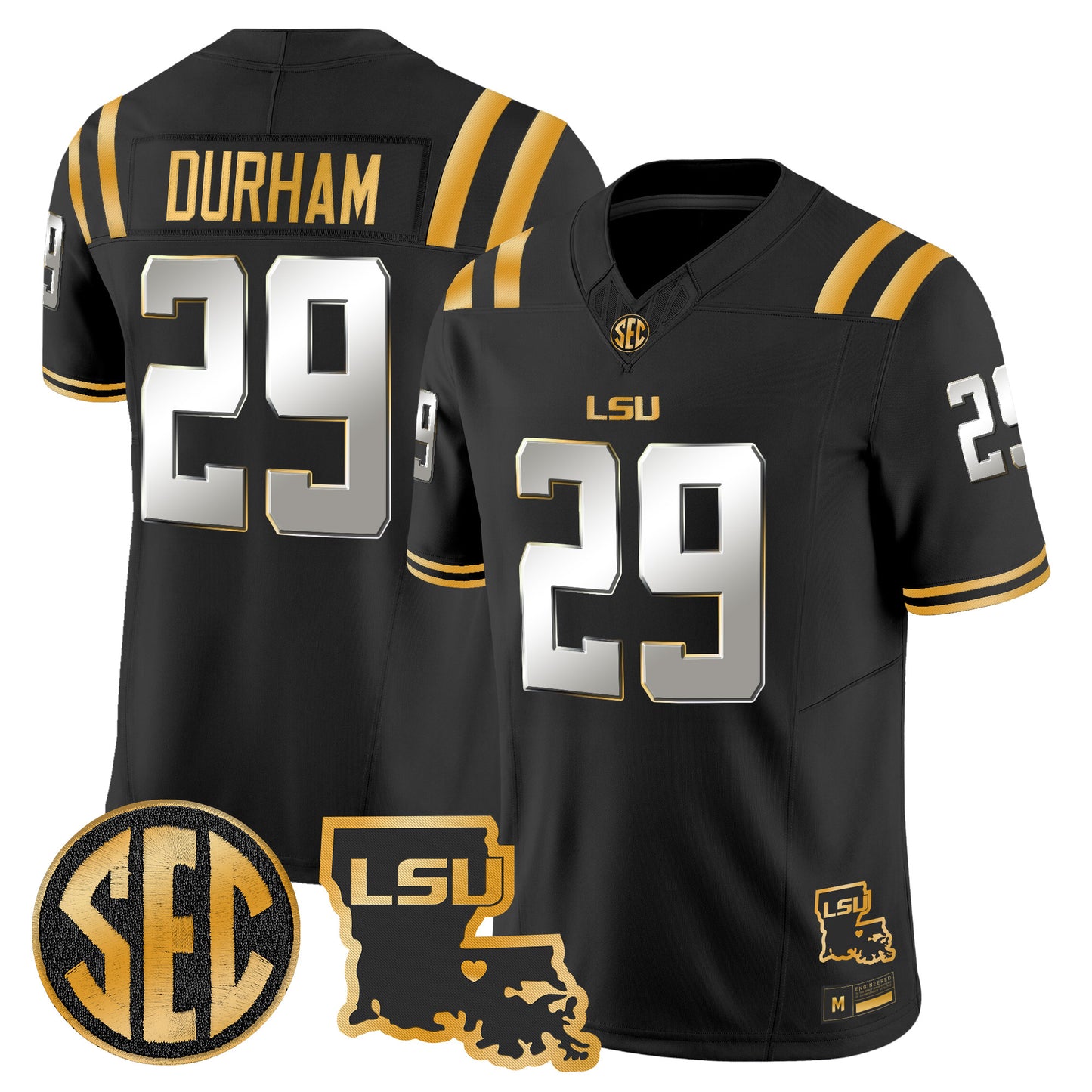 LSU Tigers 2026 Louisiana Patch Gold Vapor Limited Jersey - Stitched