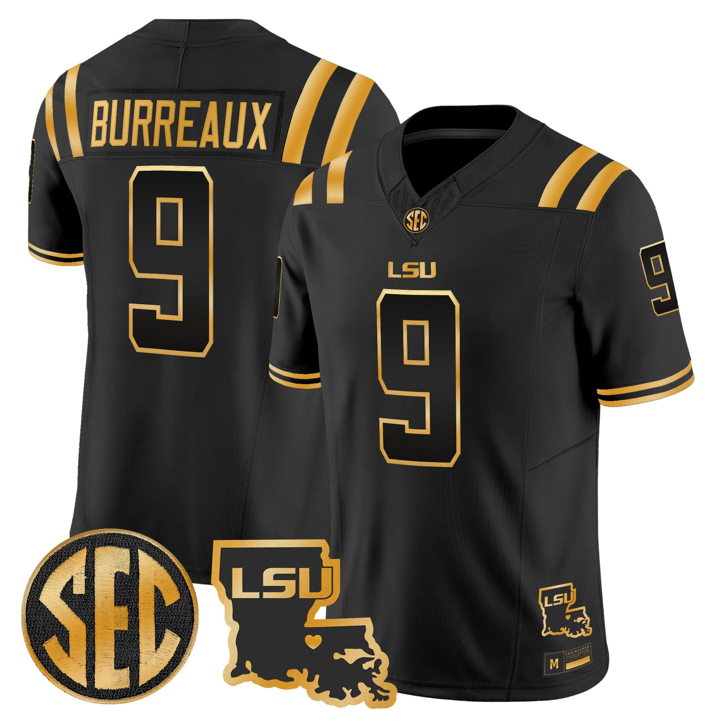 LSU Tigers 2026 Louisiana Patch Gold Vapor Limited Jersey - Stitched