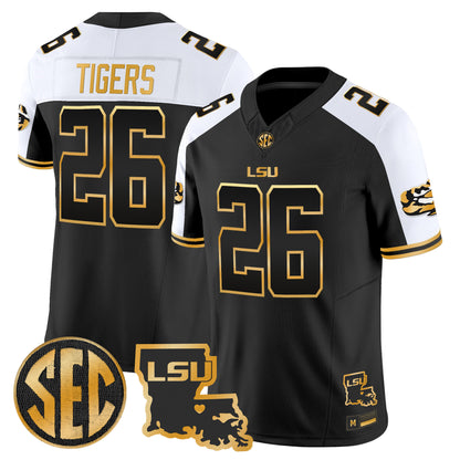 LSU Tigers 2026 Louisiana Patch Gold Vapor Limited Jersey - Stitched