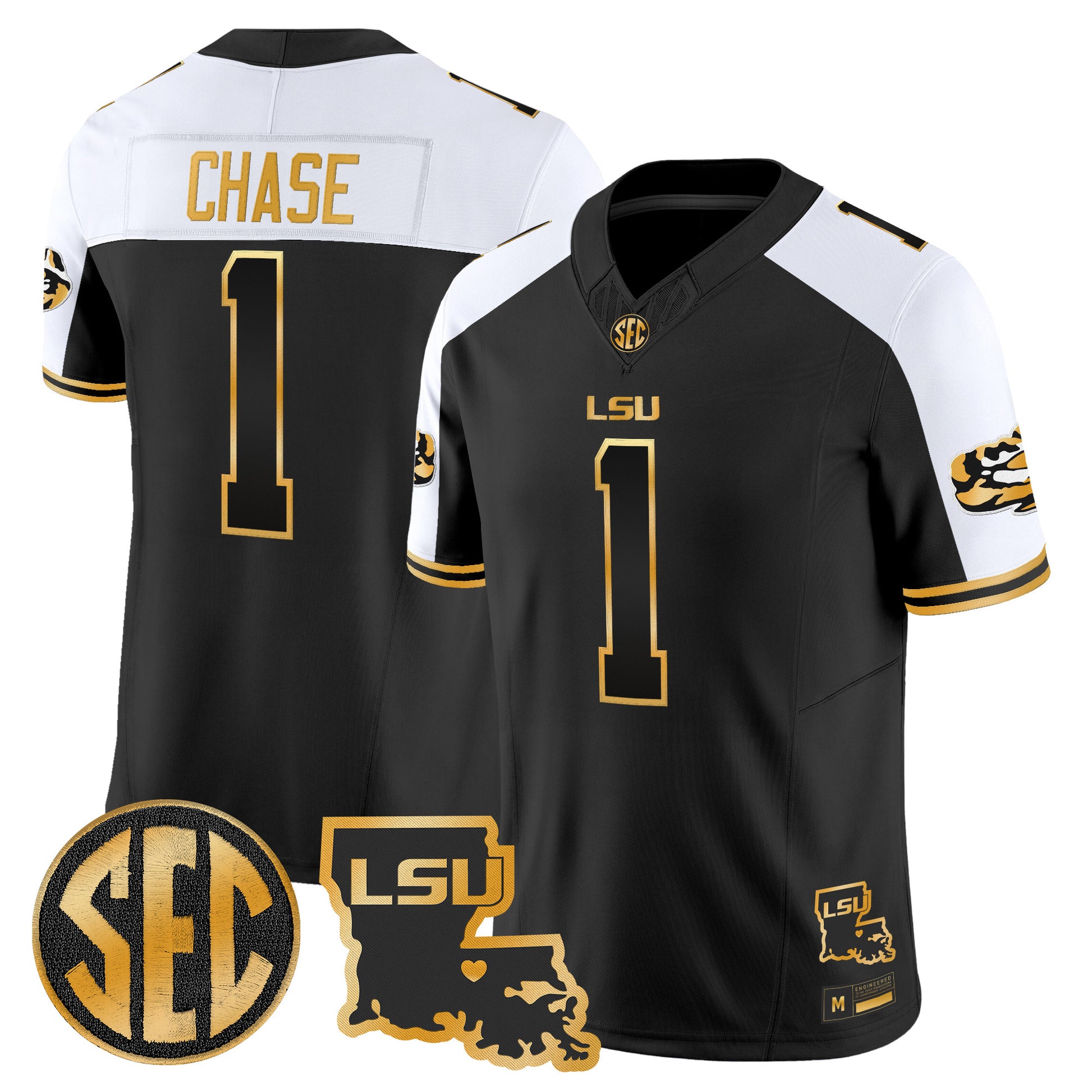 LSU Tigers 2026 Louisiana Patch Gold Vapor Limited Jersey - Stitched