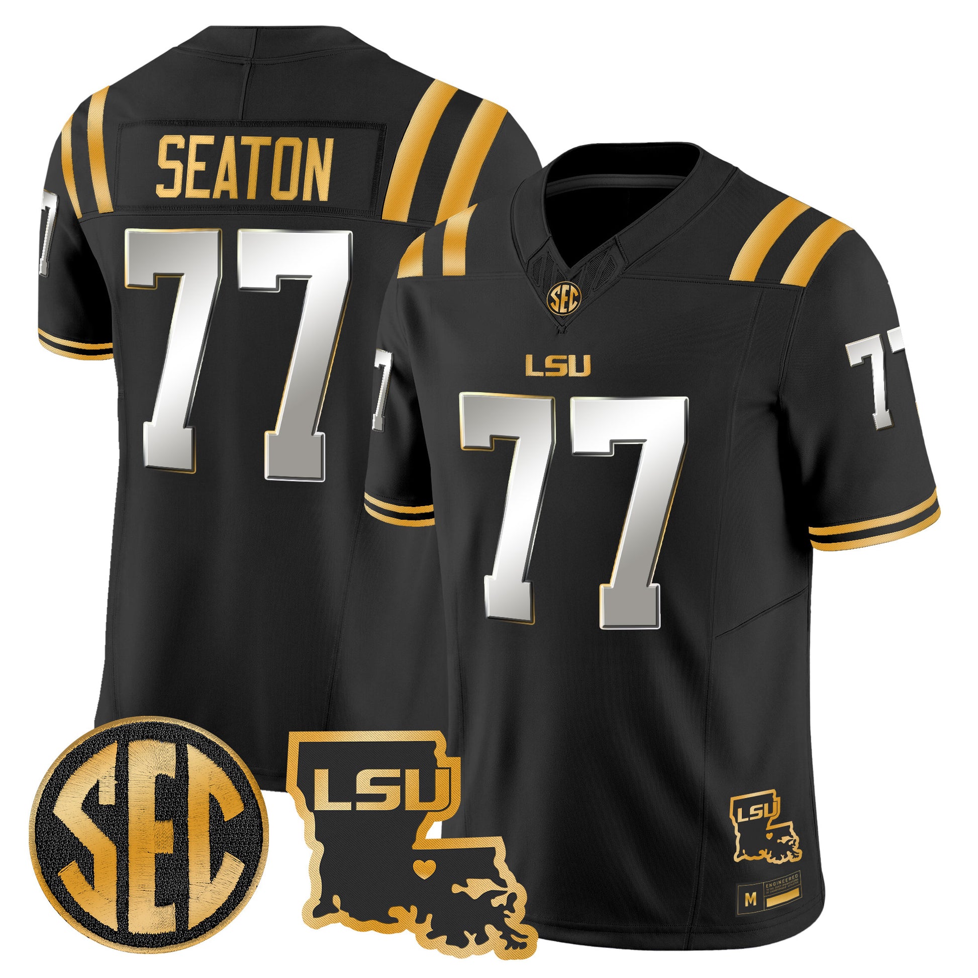 LSU Tigers 2026 Louisiana Patch Gold Vapor Limited Jersey - Stitched