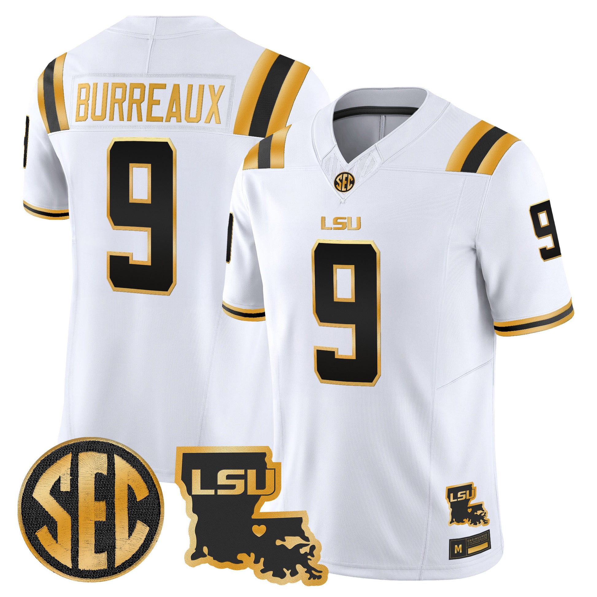 LSU Tigers 2026 Louisiana Patch Gold Vapor Limited Jersey - Stitched