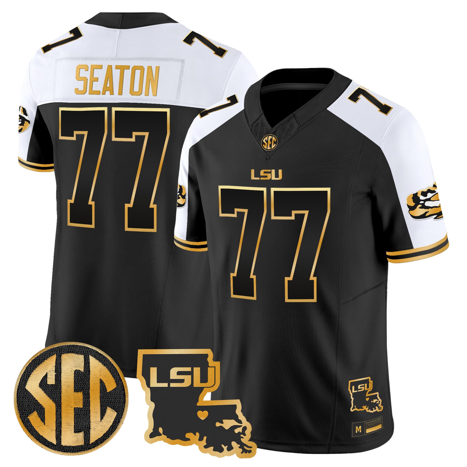 LSU Tigers 2026 Louisiana Patch Gold Vapor Limited Jersey - Stitched