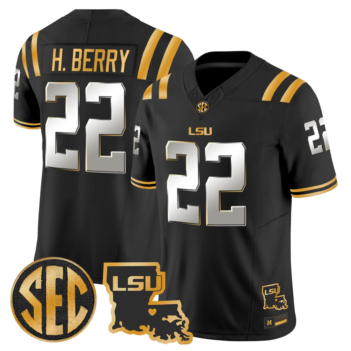 LSU Tigers 2026 Louisiana Patch Gold Vapor Limited Jersey - Stitched