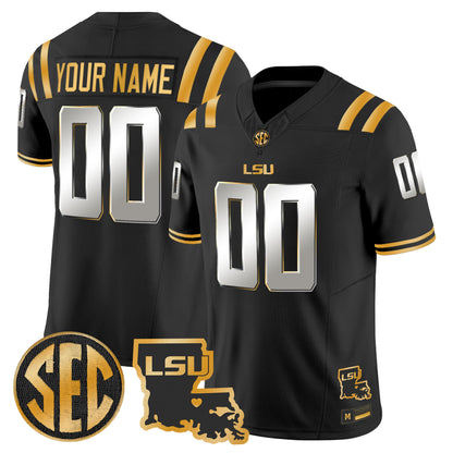 LSU Tigers 2026 Louisiana Patch Gold Vapor Limited Custom Jersey - Stitched