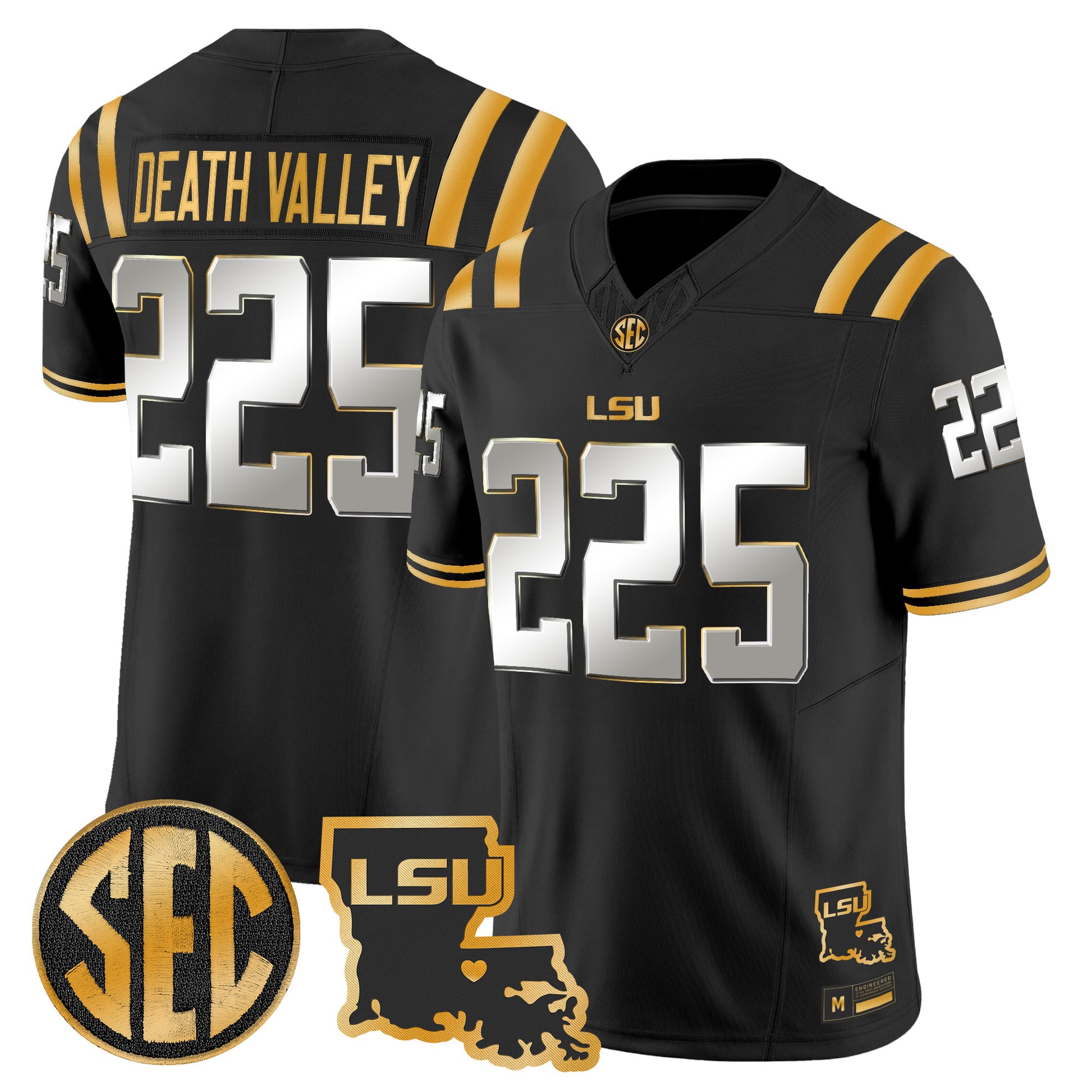 LSU Tigers 2026 Louisiana Patch Gold Vapor Limited Jersey - Stitched