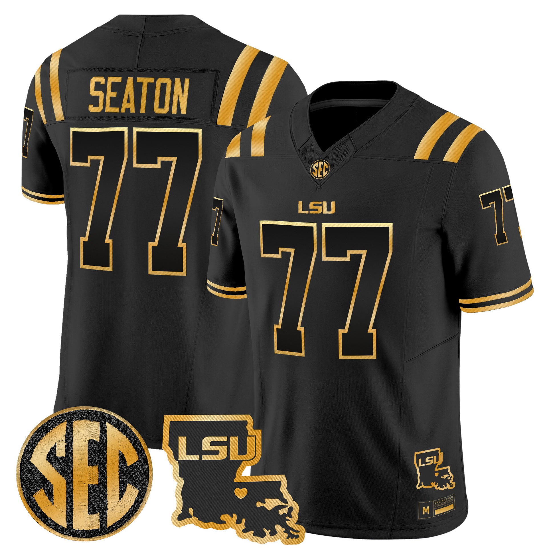 LSU Tigers 2026 Louisiana Patch Gold Vapor Limited Jersey - Stitched