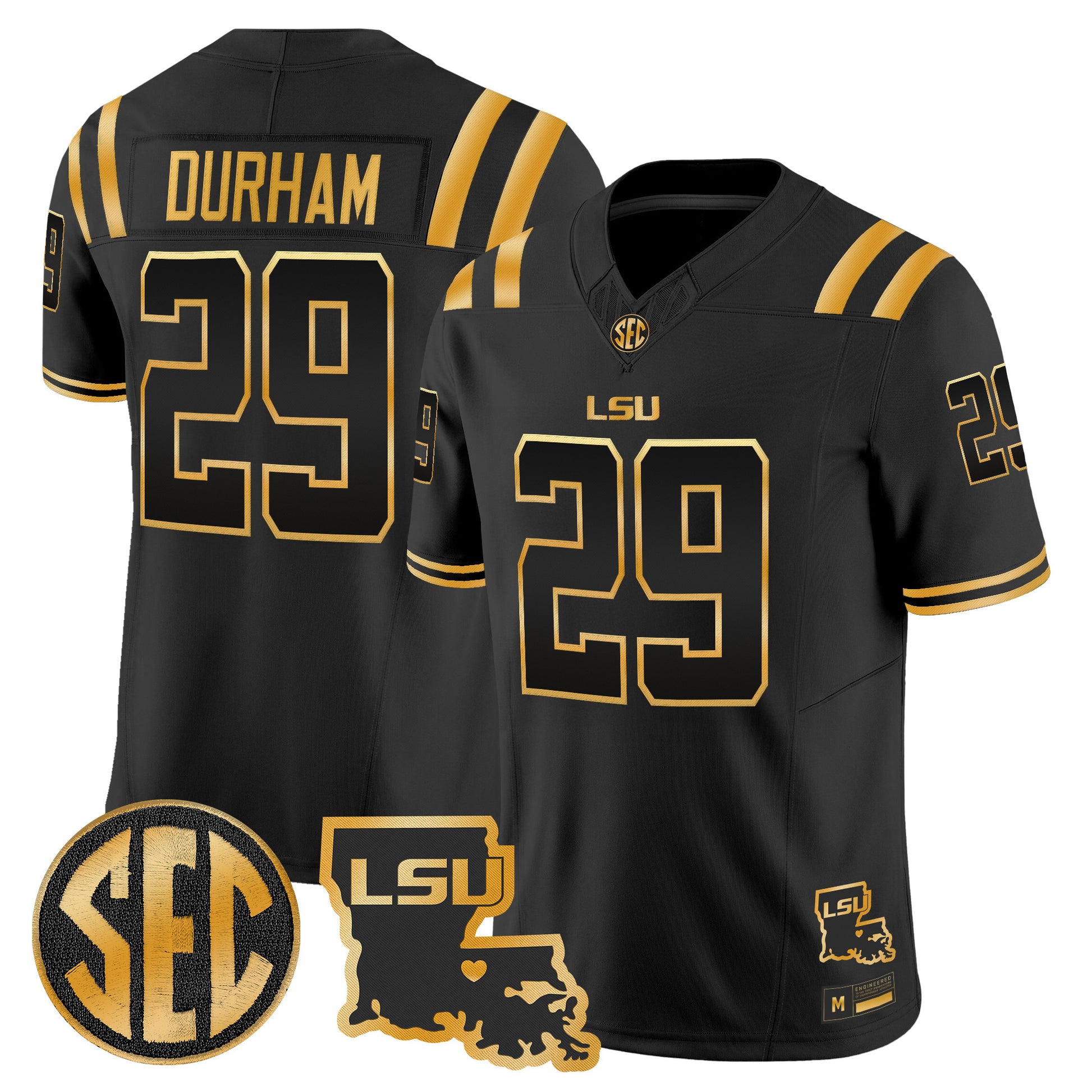 LSU Tigers 2026 Louisiana Patch Gold Vapor Limited Jersey - Stitched