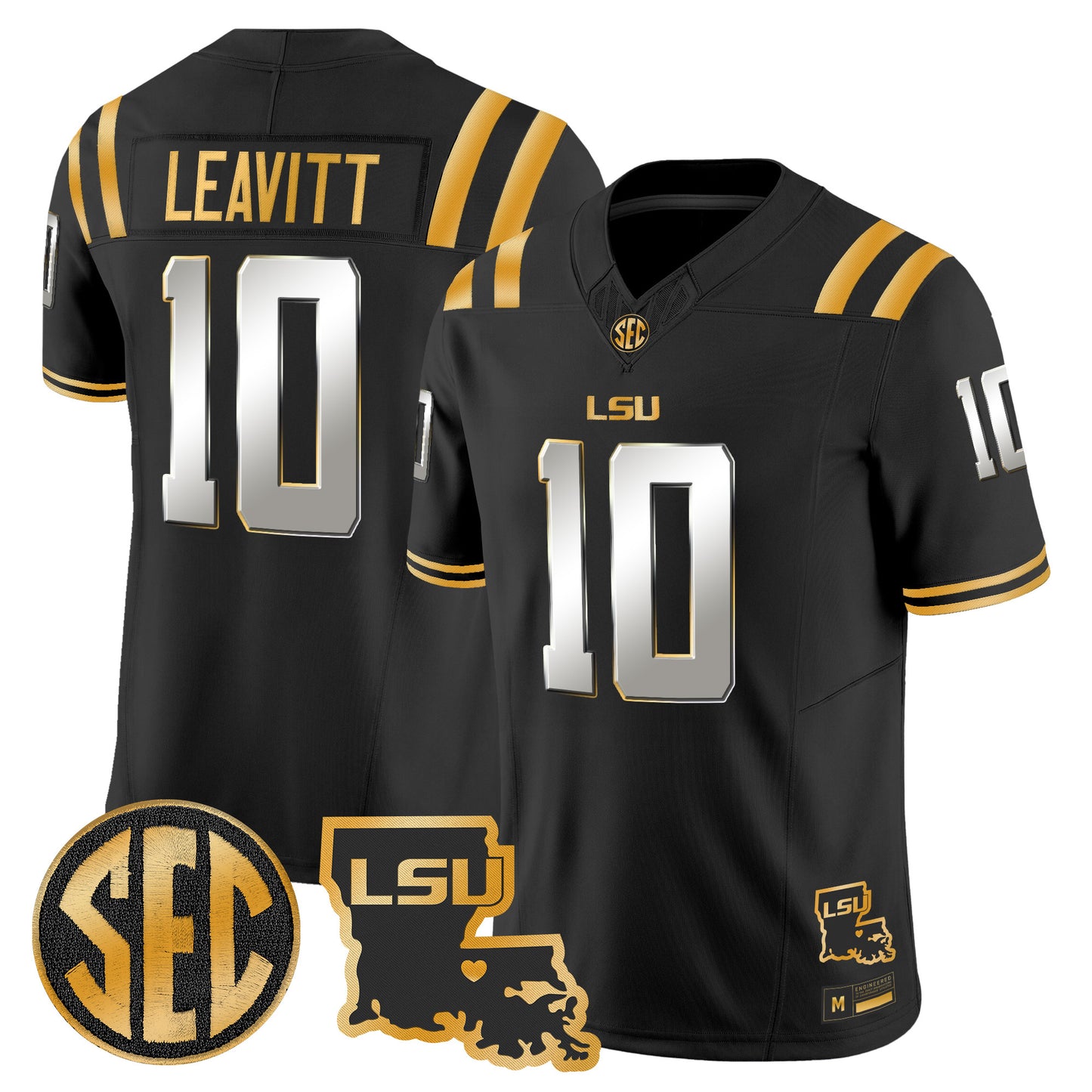 LSU Tigers 2026 Louisiana Patch Gold Vapor Limited Jersey - Stitched