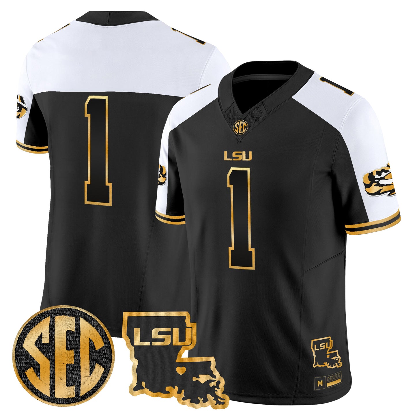 LSU Tigers 2026 Louisiana Patch Gold Vapor Limited Jersey - Stitched