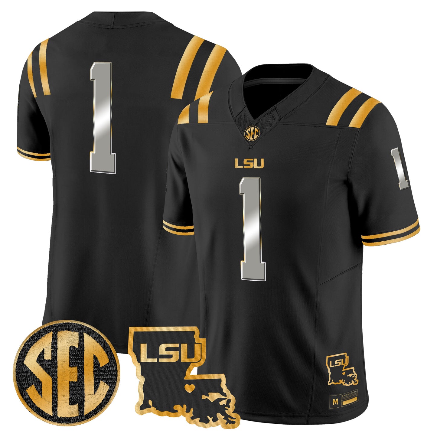 LSU Tigers 2026 Louisiana Patch Gold Vapor Limited Jersey - Stitched