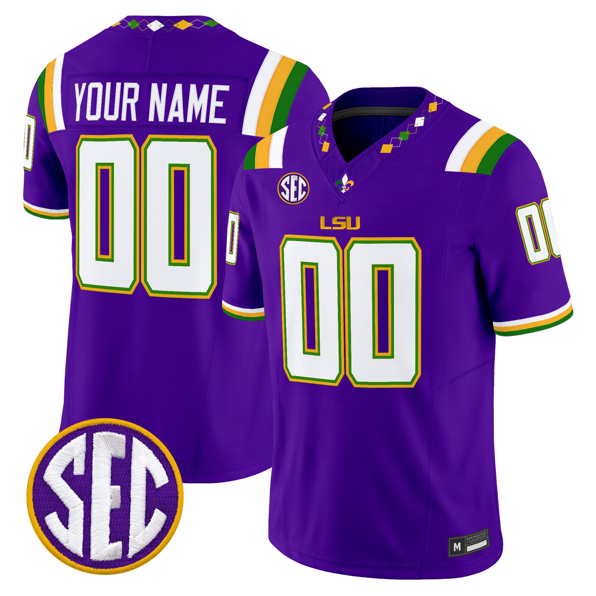 LSU Tigers 2026 "Mardi Gras Edition'' Vapor Limited Custom Jersey - Stitched