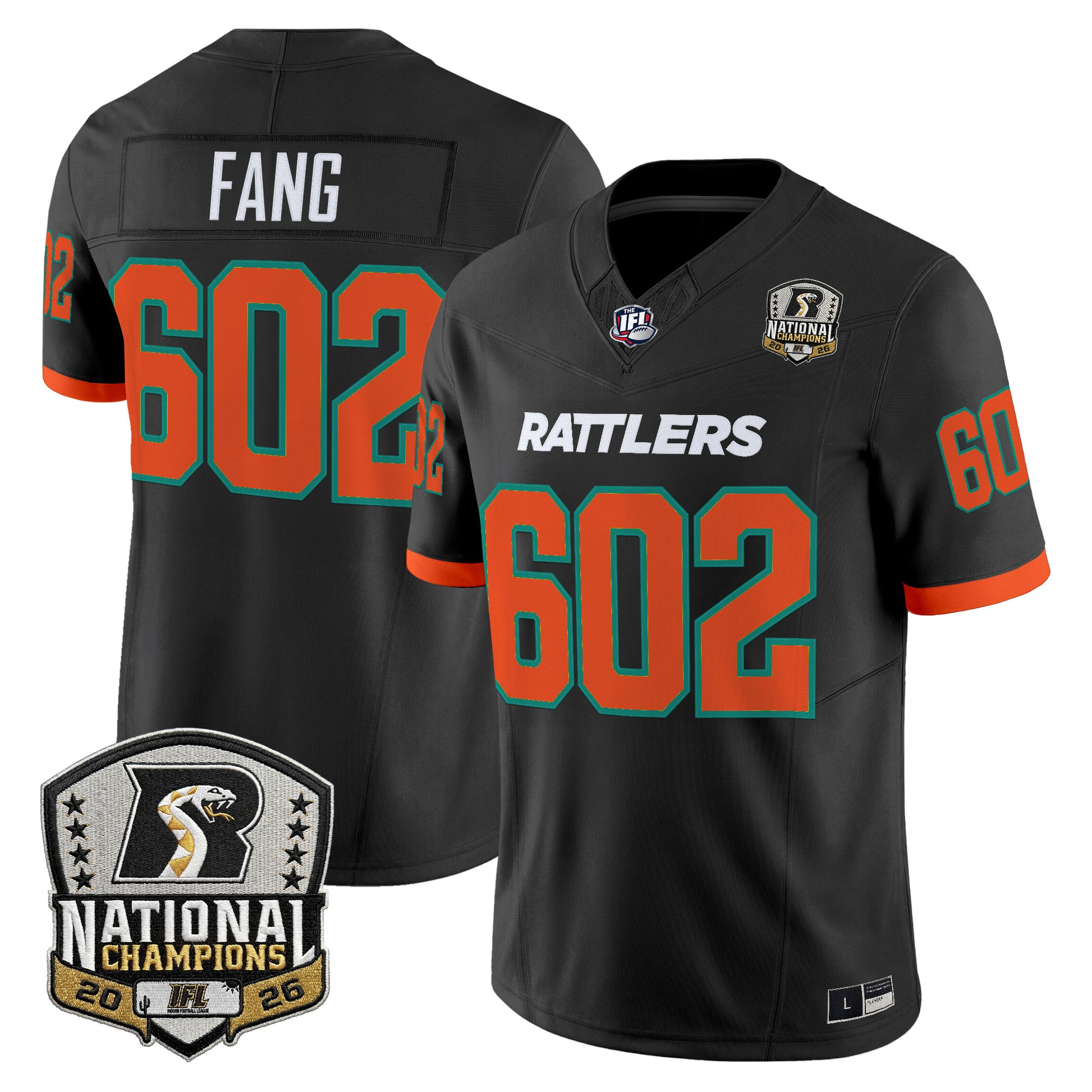 Men's Arizona Rattlers 2026 Vapor Limited Jersey - National Campions Patch - All Stitched