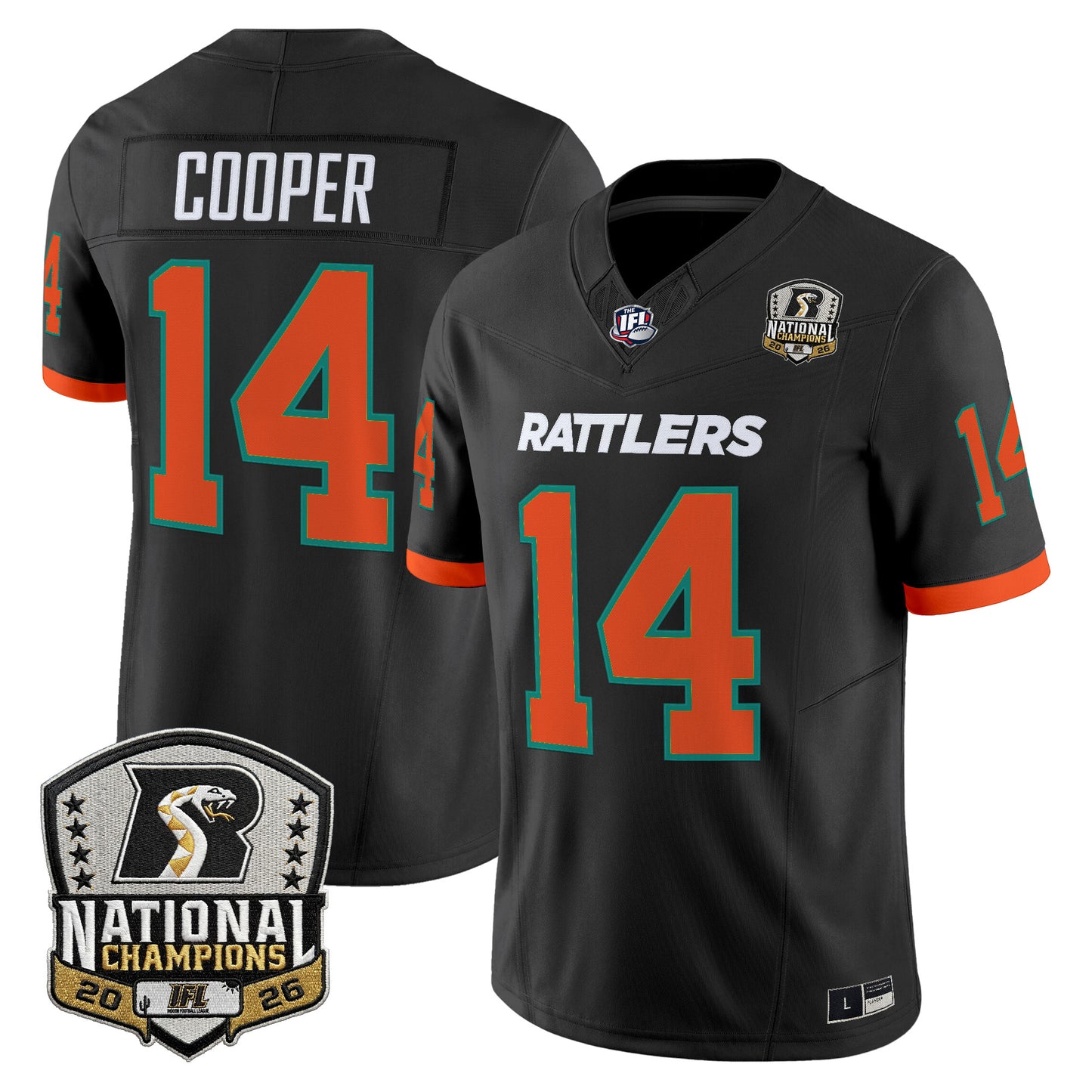 Men's Arizona Rattlers 2026 Vapor Limited Jersey - National Campions Patch - All Stitched