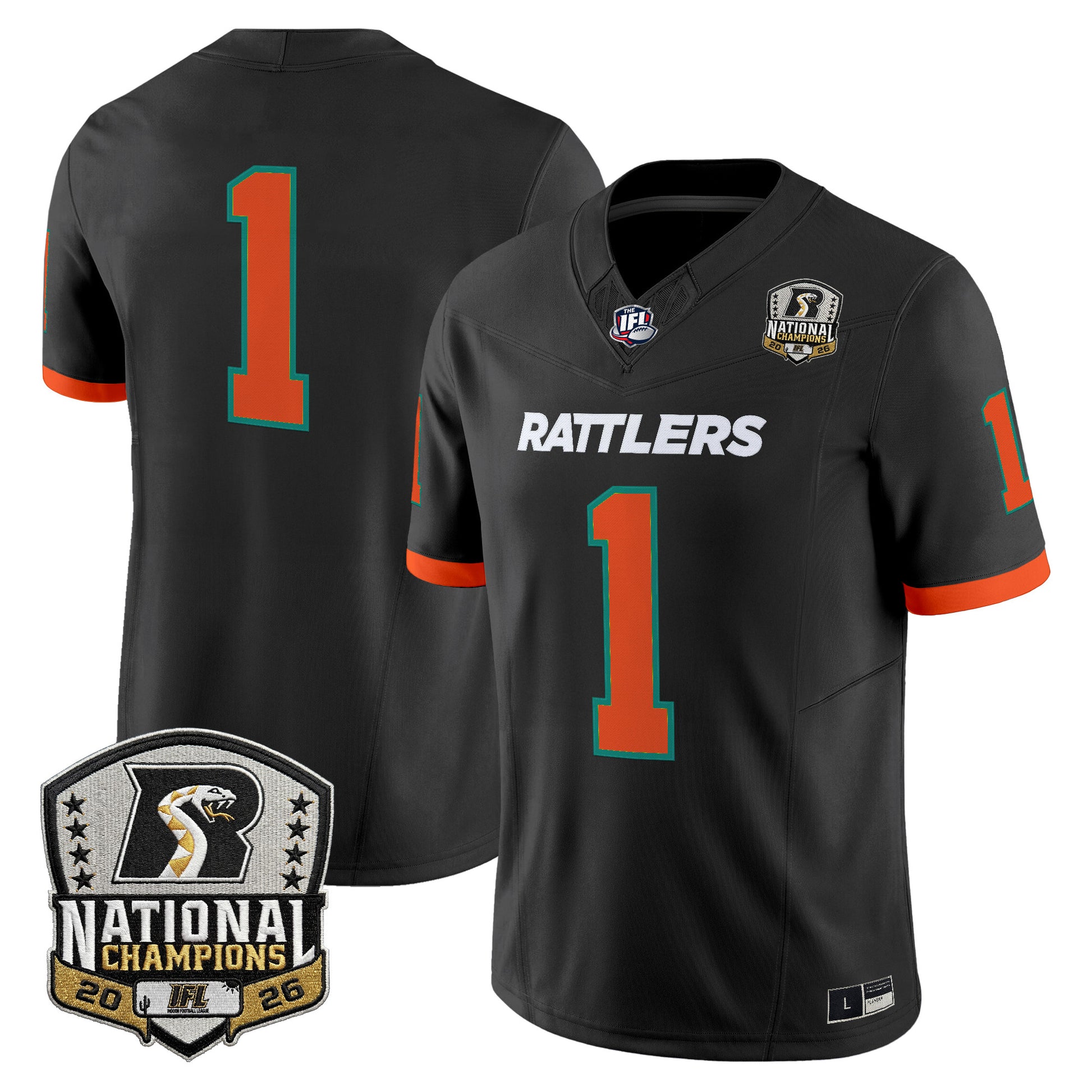 Men's Arizona Rattlers 2026 Vapor Limited Jersey - National Campions Patch - All Stitched