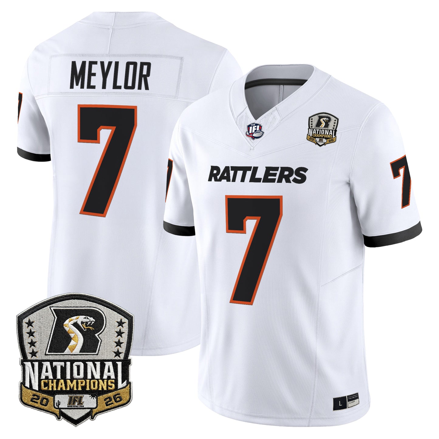 Men's Arizona Rattlers 2026 Vapor Limited Jersey - National Campions Patch - All Stitched