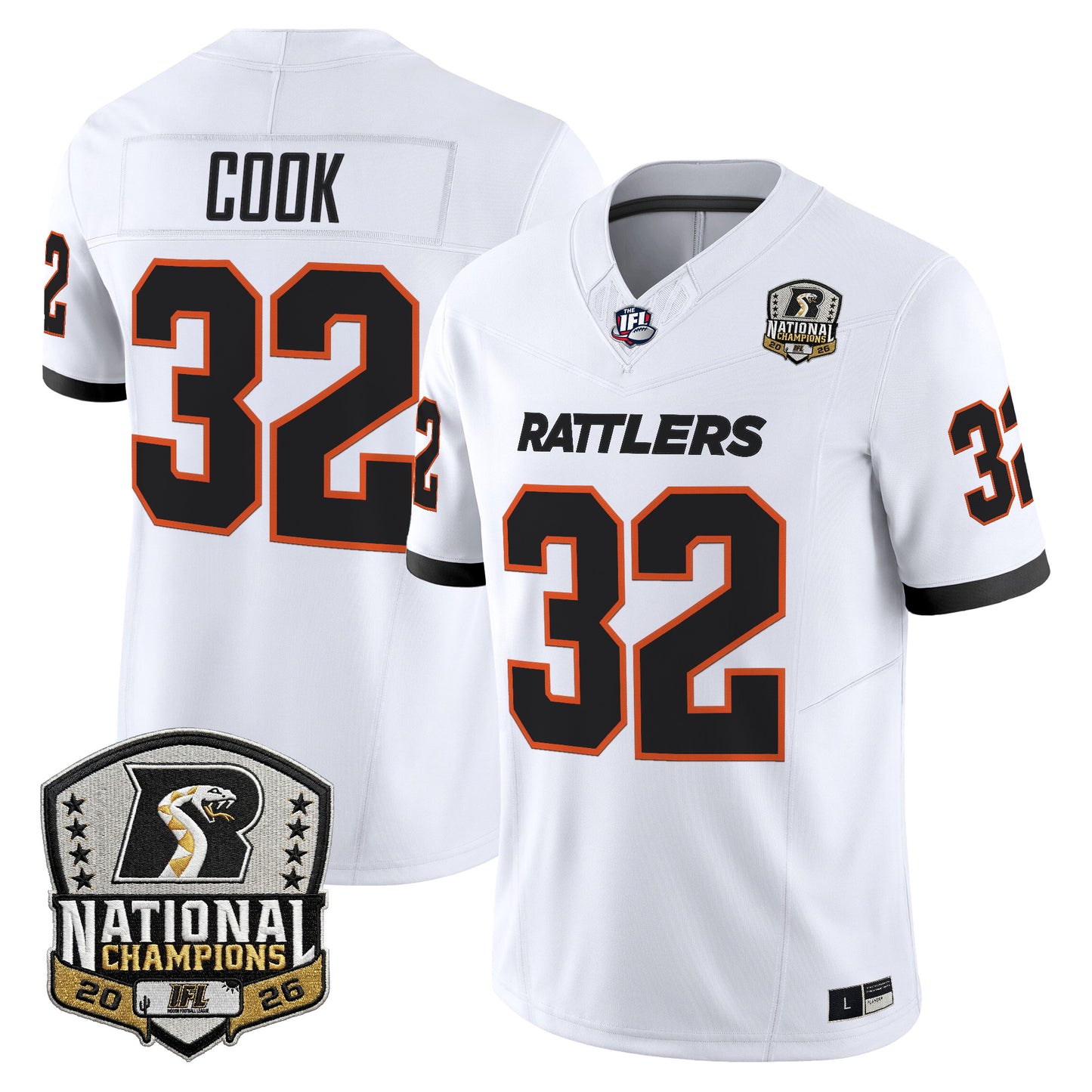 Men's Arizona Rattlers 2026 Vapor Limited Jersey - National Campions Patch - All Stitched