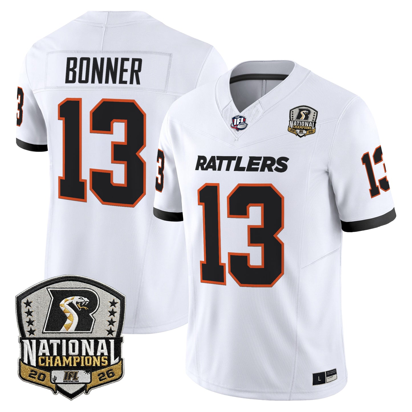 Men's Arizona Rattlers 2026 Vapor Limited Jersey - National Campions Patch - All Stitched