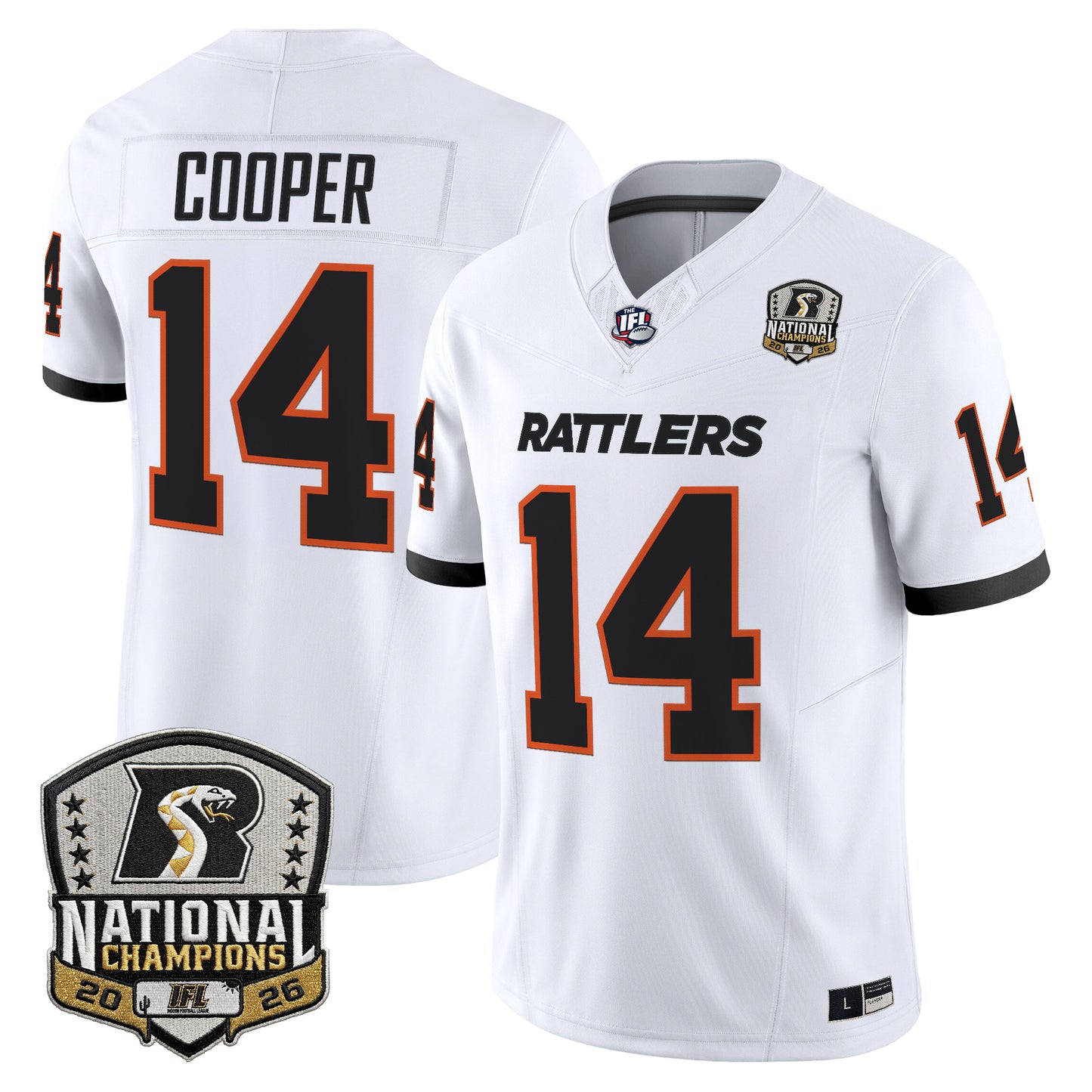 Men's Arizona Rattlers 2026 Vapor Limited Jersey - National Campions Patch - All Stitched