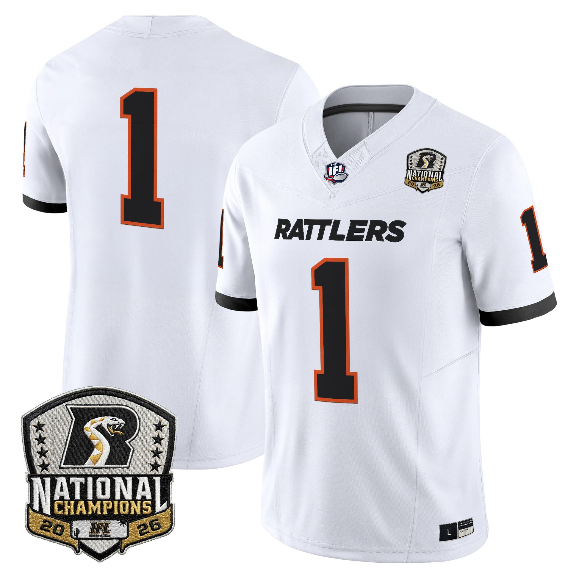 Men's Arizona Rattlers 2026 Vapor Limited Jersey - National Campions Patch - All Stitched