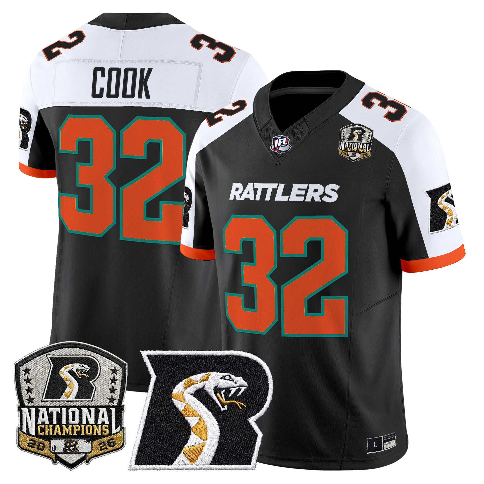 Men's Arizona Rattlers 2026 Vapor Limited Jersey - National Campions Patch - All Stitched
