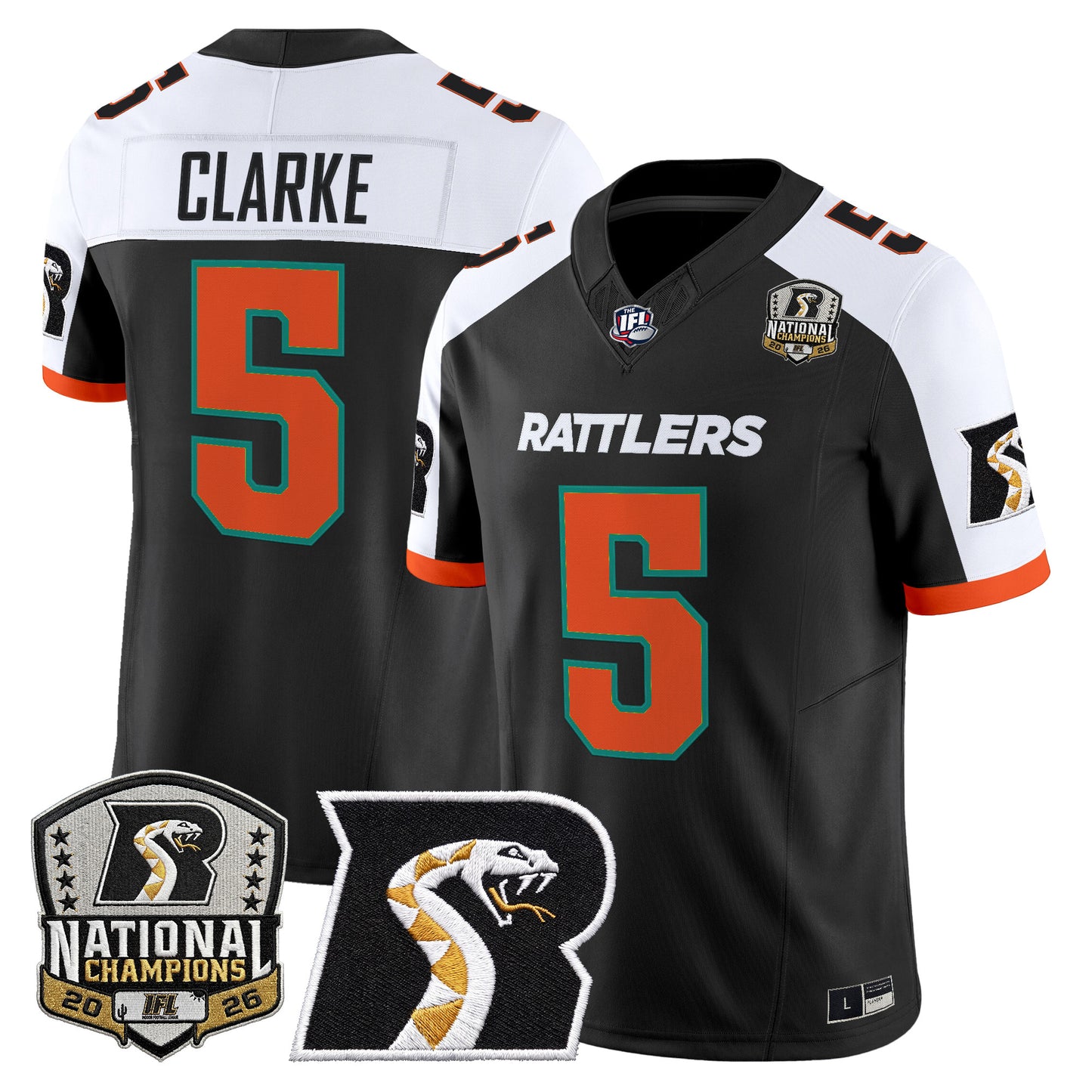 Men's Arizona Rattlers 2026 Vapor Limited Jersey - National Campions Patch - All Stitched