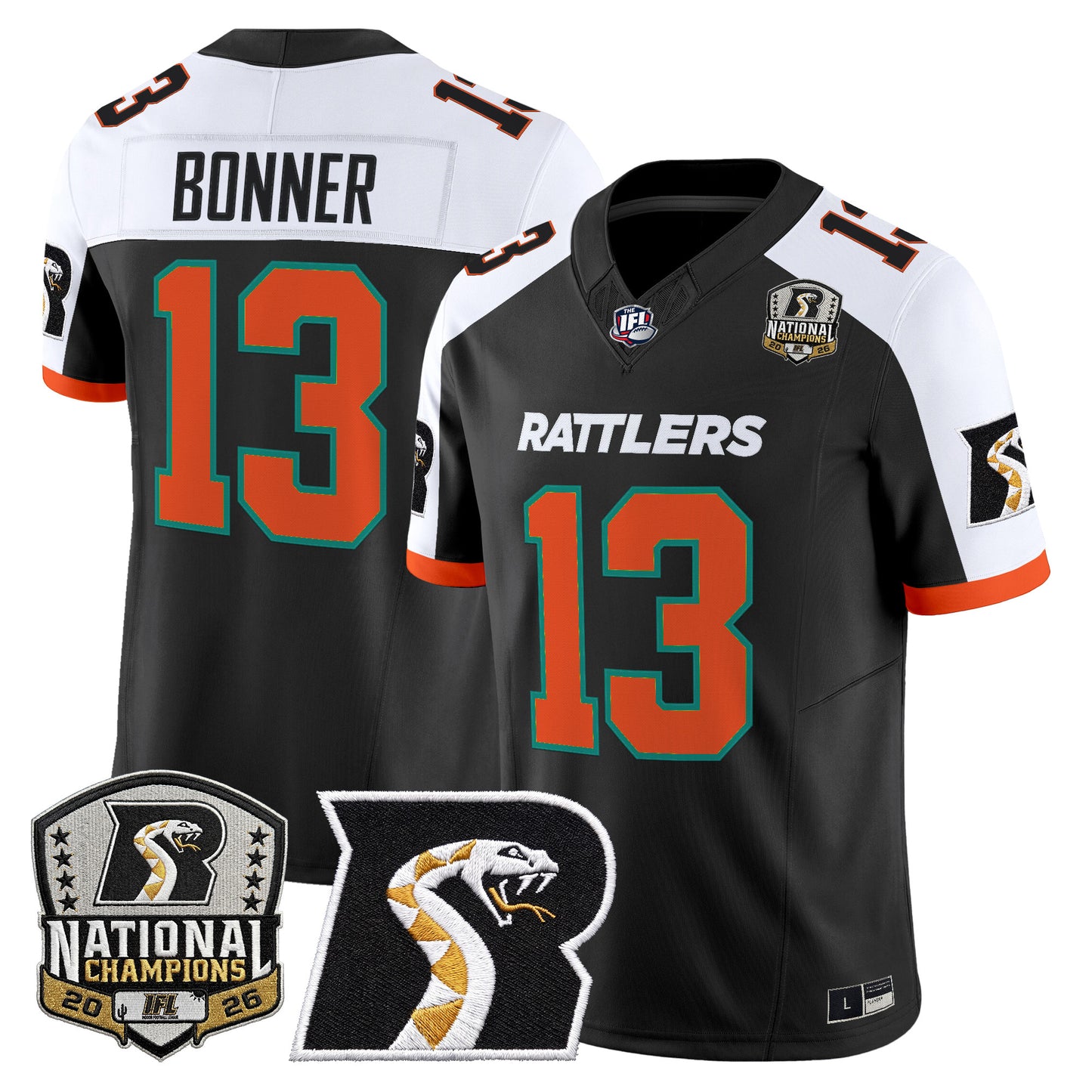 Men's Arizona Rattlers 2026 Vapor Limited Jersey - National Campions Patch - All Stitched