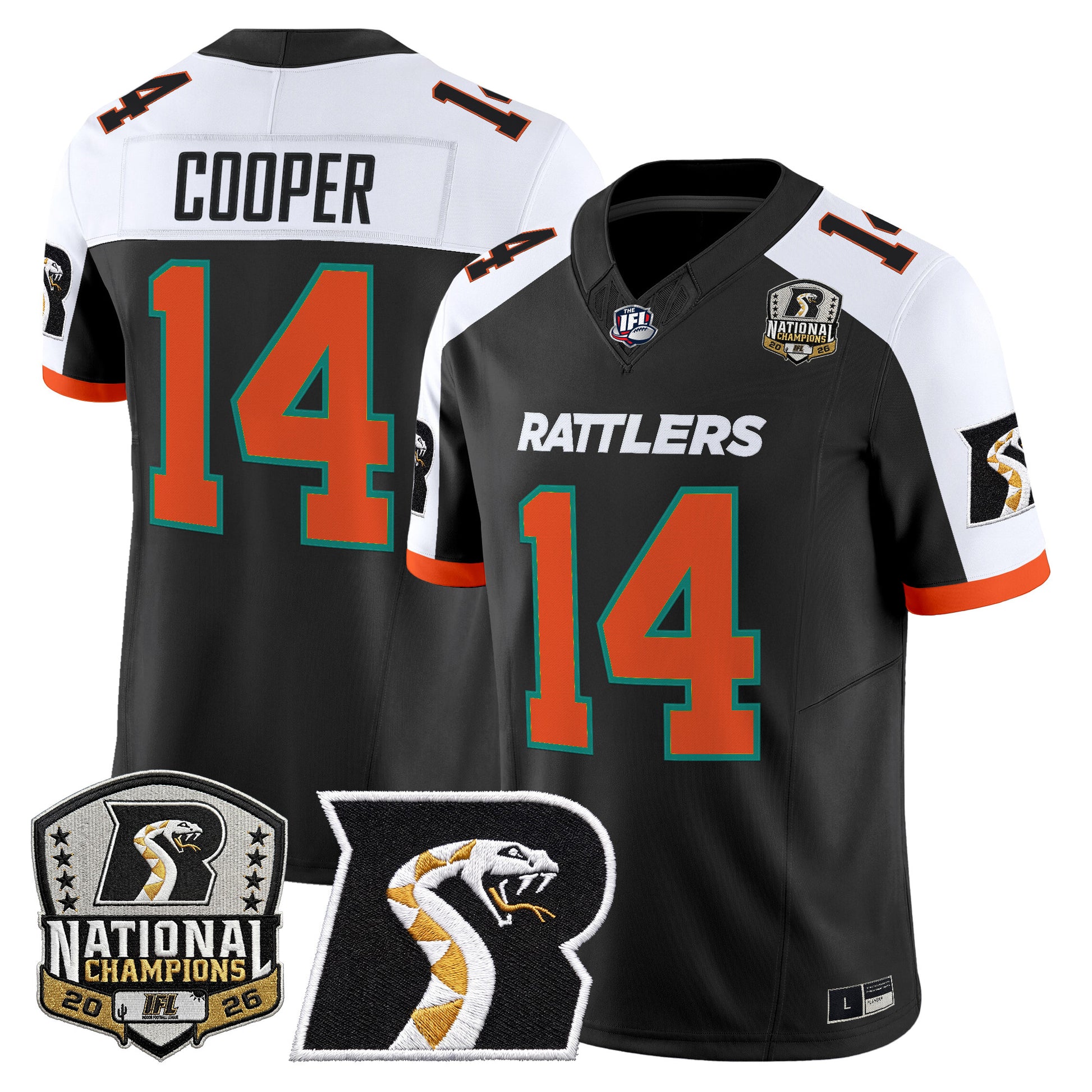 Men's Arizona Rattlers 2026 Vapor Limited Jersey - National Campions Patch - All Stitched