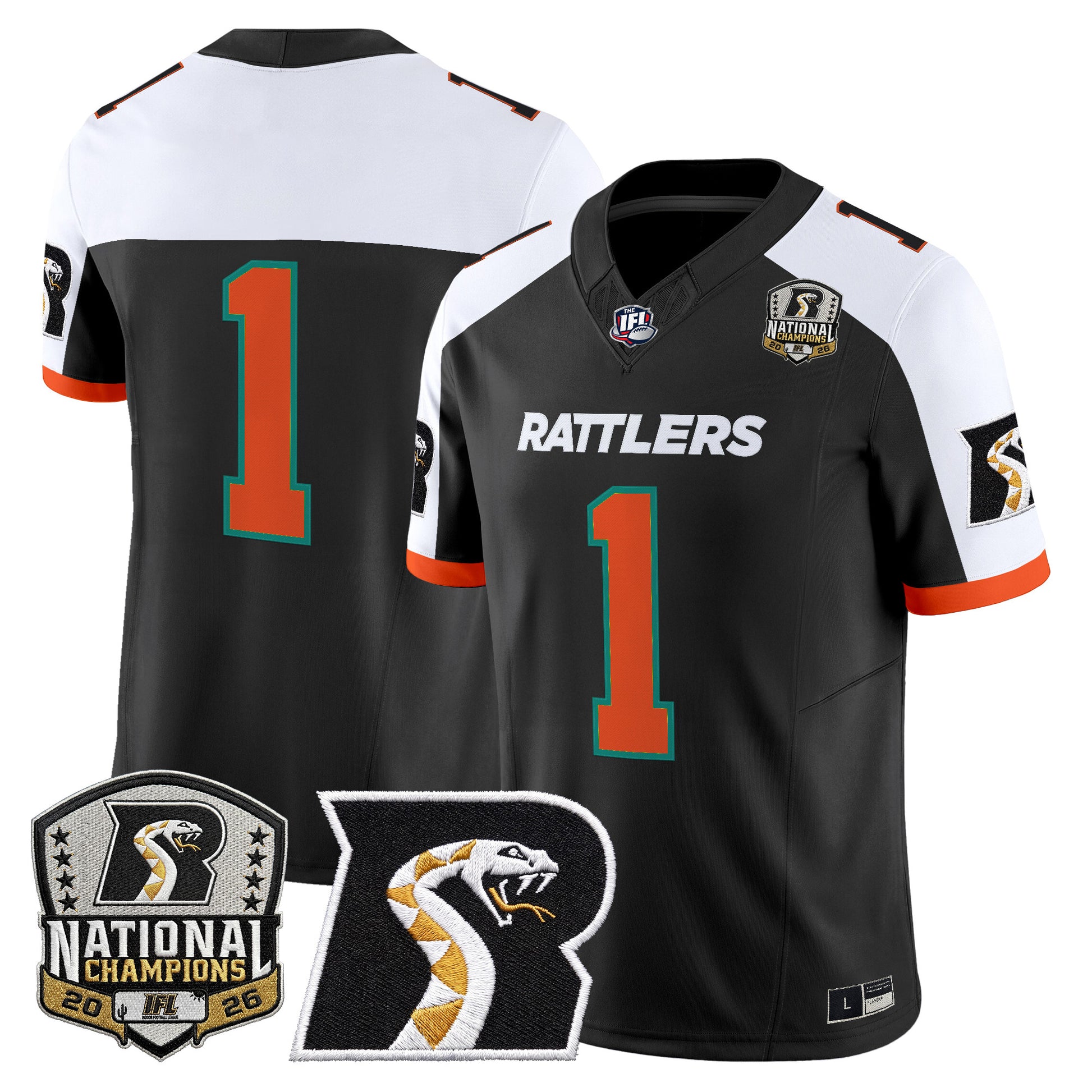Men's Arizona Rattlers 2026 Vapor Limited Jersey - National Campions Patch - All Stitched