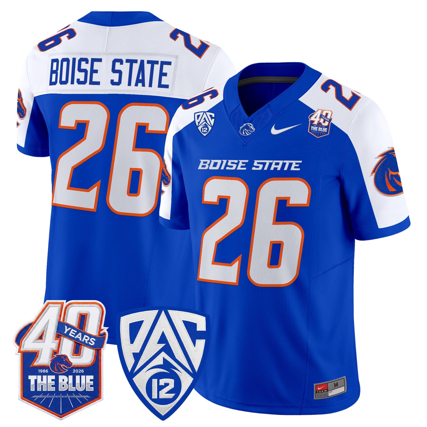  Boise State Broncos 2026 Vapor Limited Jersey - 40th Anniversary Patch -  Stitched