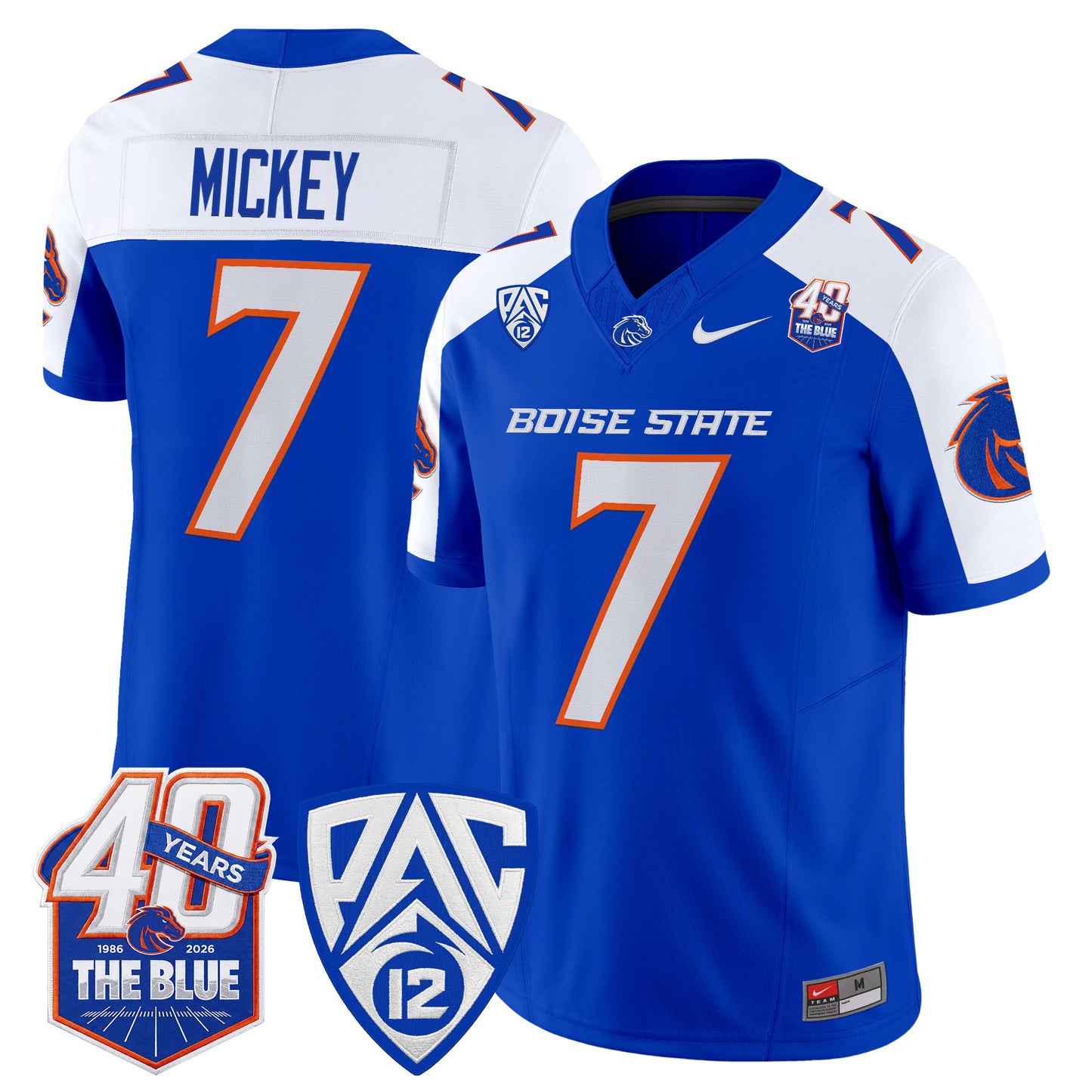  Boise State Broncos 2026 Vapor Limited Jersey - 40th Anniversary Patch -  Stitched
