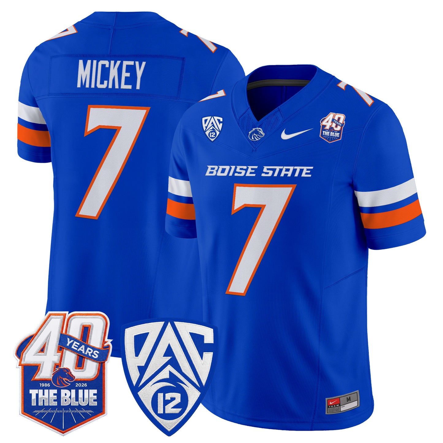  Boise State Broncos 2026 Vapor Limited Jersey - 40th Anniversary Patch -  Stitched