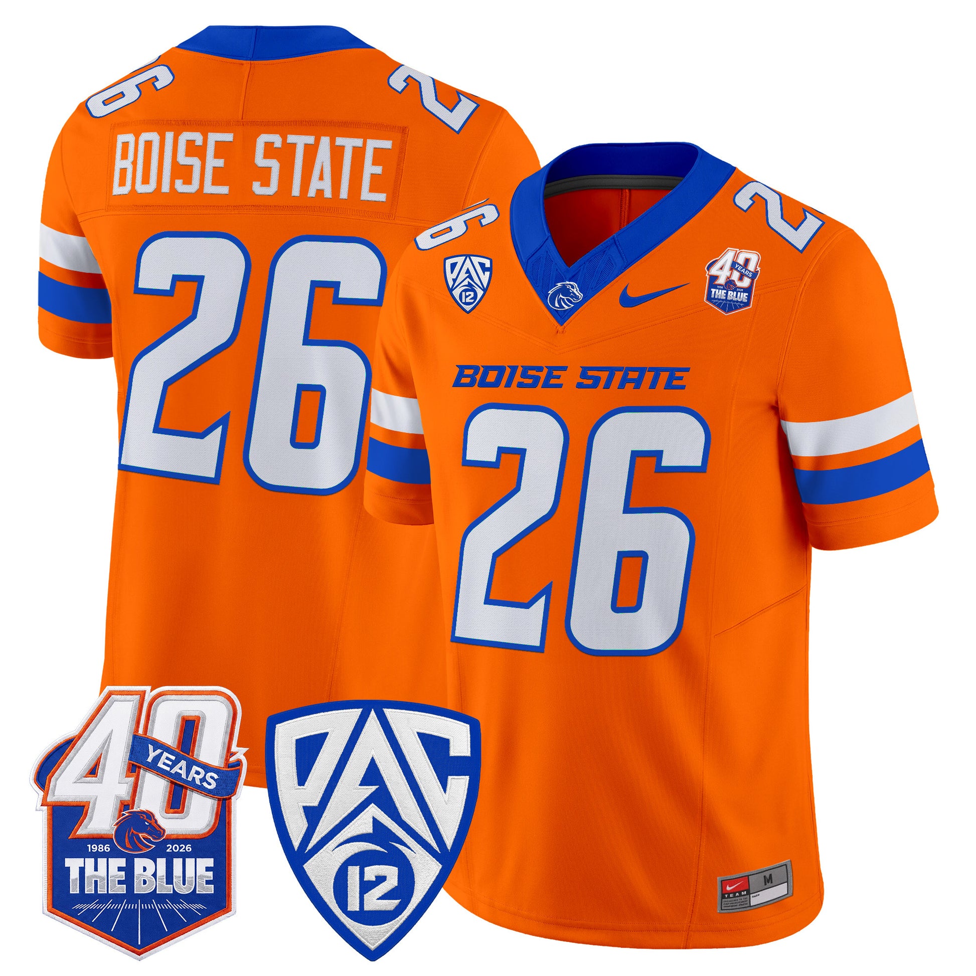  Boise State Broncos 2026 Vapor Limited Jersey - 40th Anniversary Patch -  Stitched