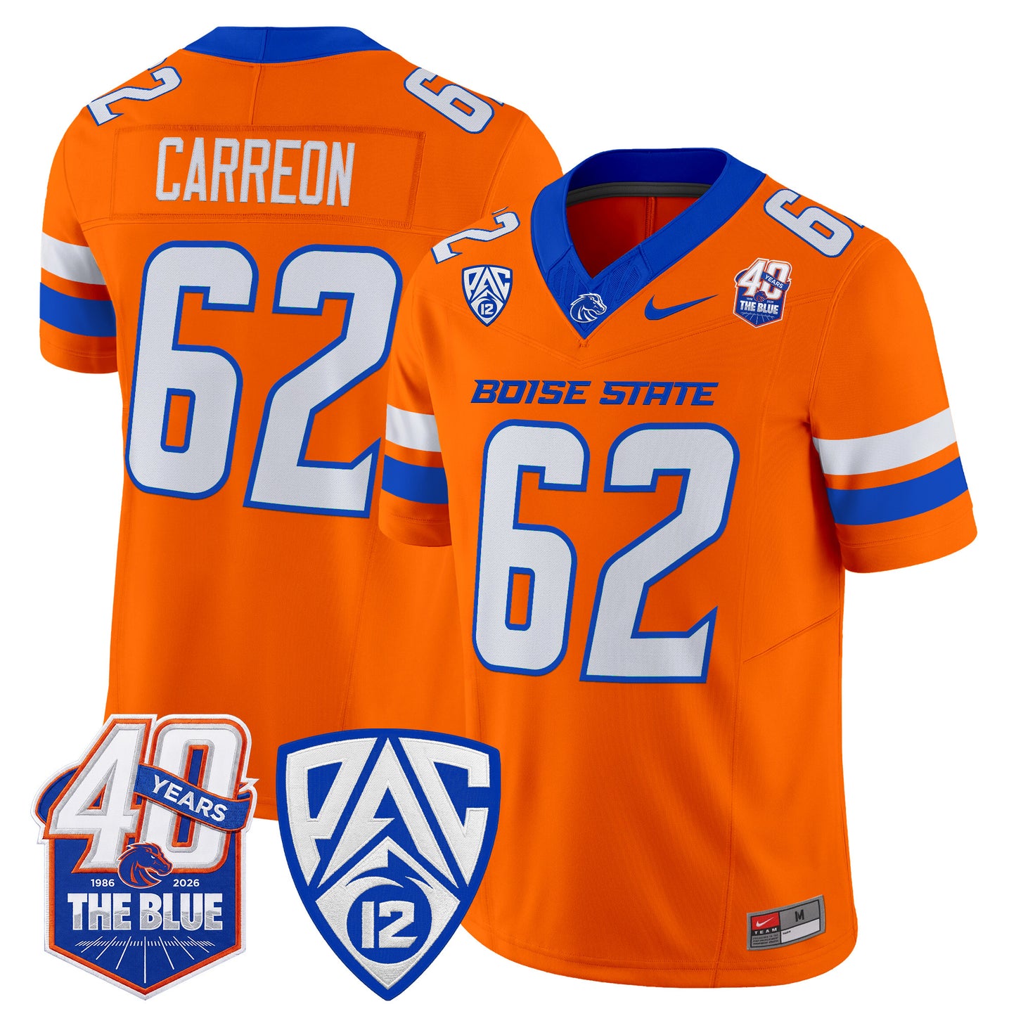 Boise State Broncos 2026 Vapor Limited Jersey - 40th Anniversary Patch -  Stitched