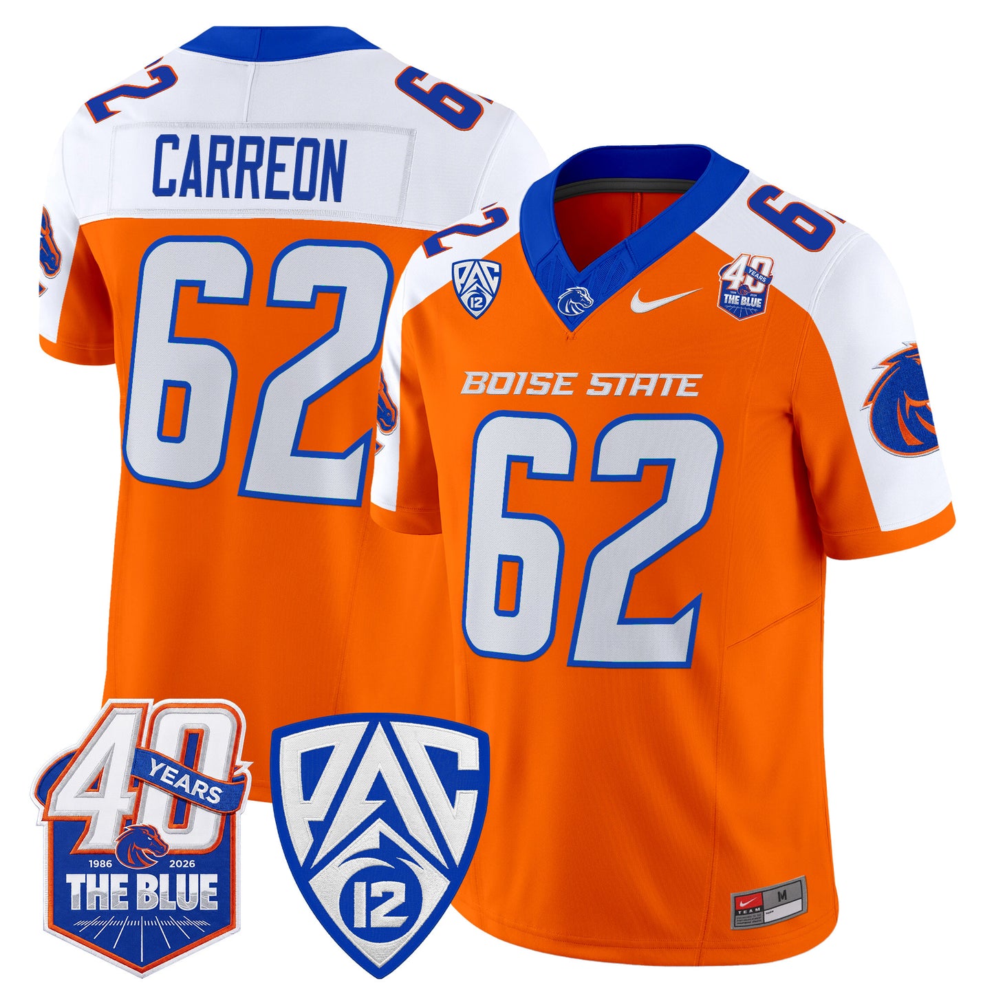  Boise State Broncos 2026 Vapor Limited Jersey - 40th Anniversary Patch -  Stitched