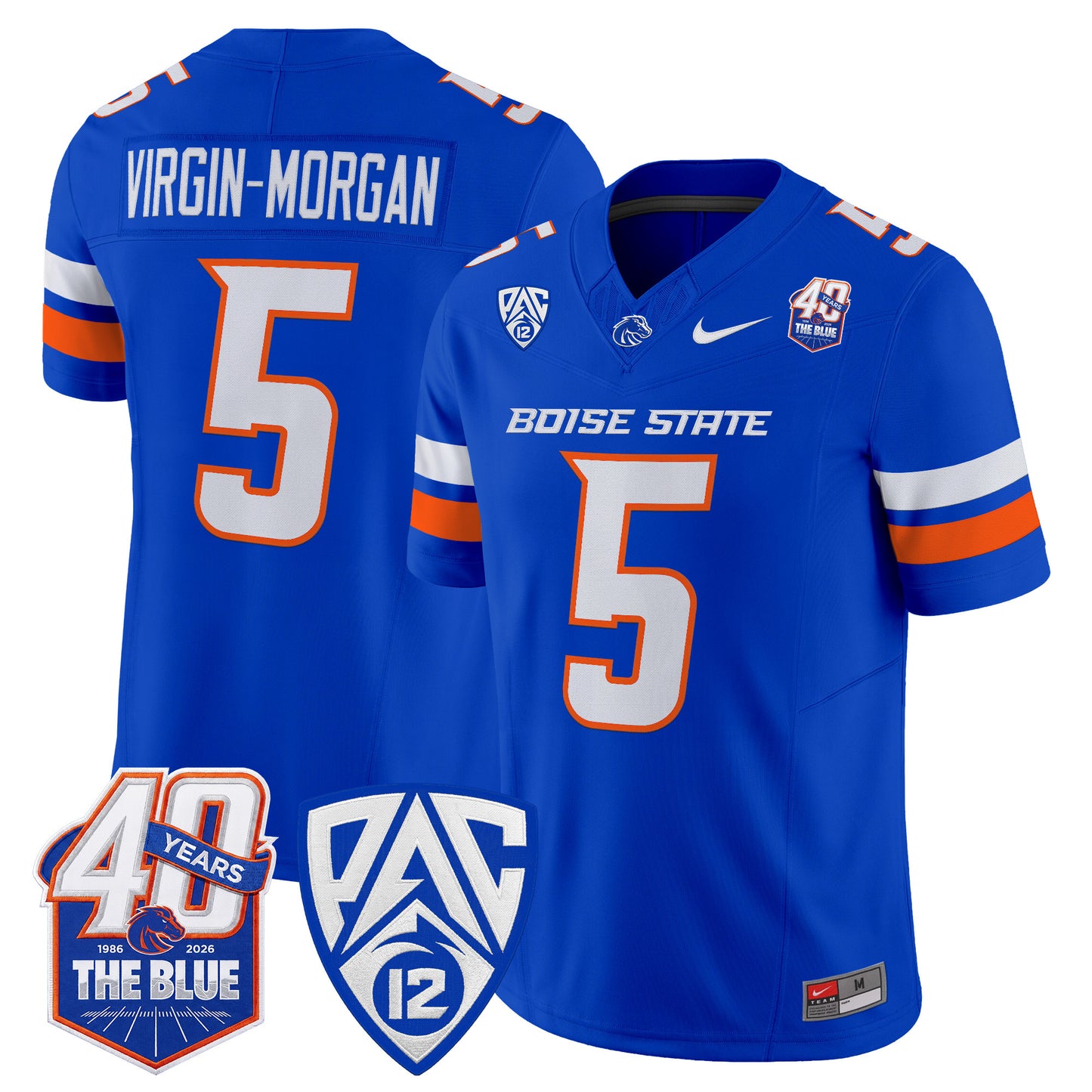  Boise State Broncos 2026 Vapor Limited Jersey - 40th Anniversary Patch -  Stitched