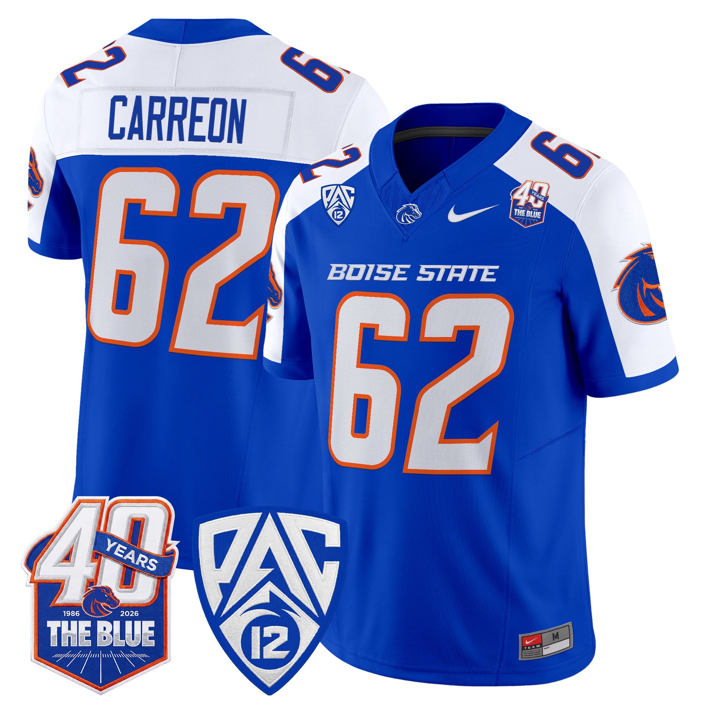  Boise State Broncos 2026 Vapor Limited Jersey - 40th Anniversary Patch -  Stitched