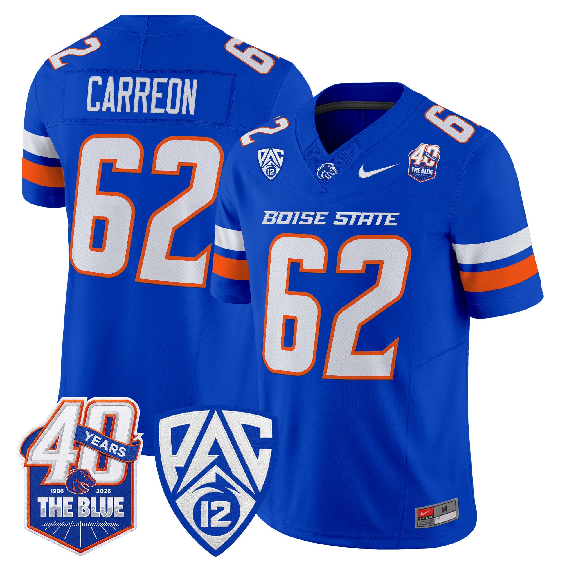  Boise State Broncos 2026 Vapor Limited Jersey - 40th Anniversary Patch -  Stitched