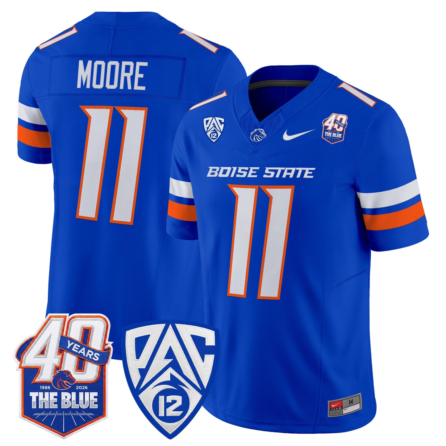  Boise State Broncos 2026 Vapor Limited Jersey - 40th Anniversary Patch -  Stitched