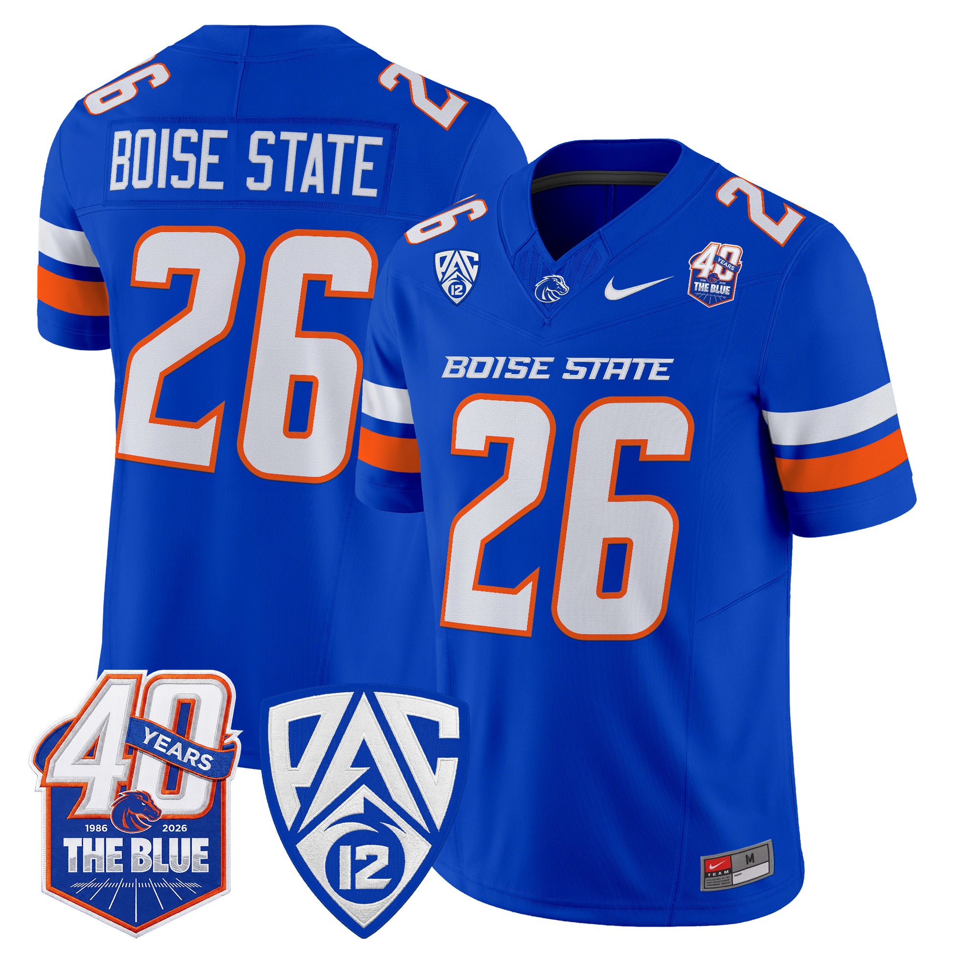  Boise State Broncos 2026 Vapor Limited Jersey - 40th Anniversary Patch -  Stitched