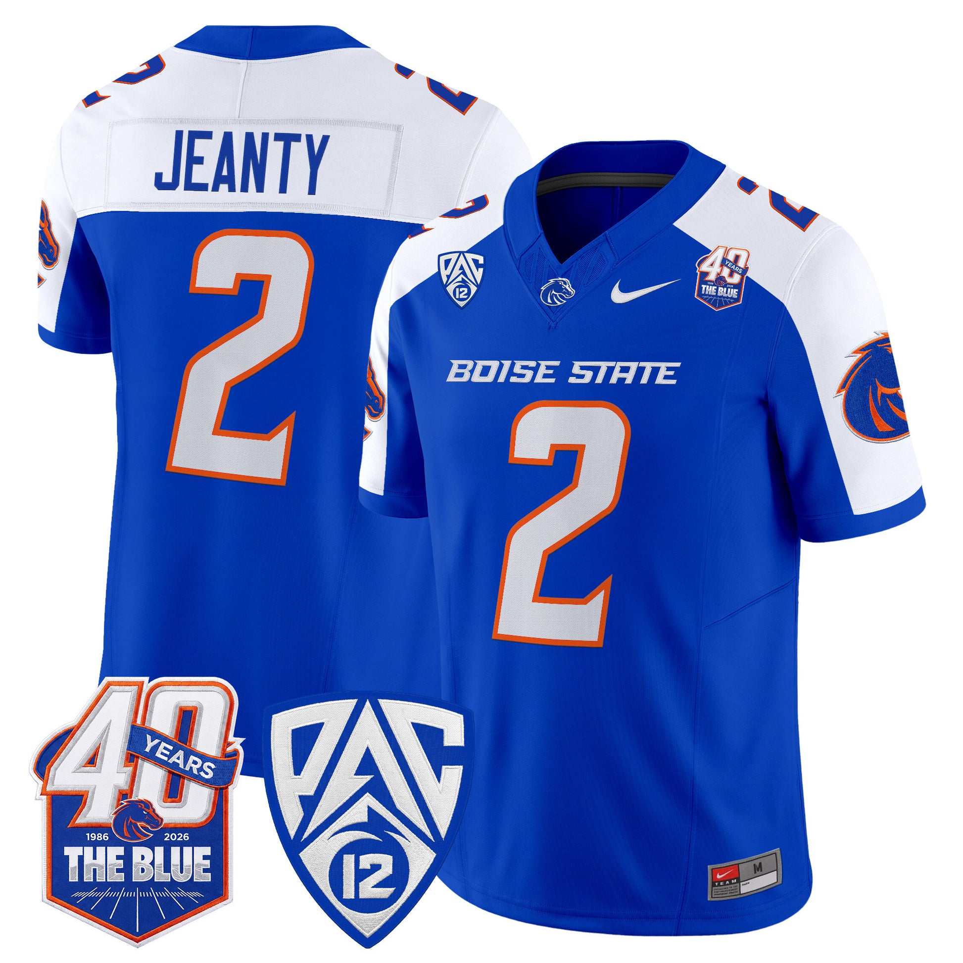  Boise State Broncos 2026 Vapor Limited Jersey - 40th Anniversary Patch -  Stitched