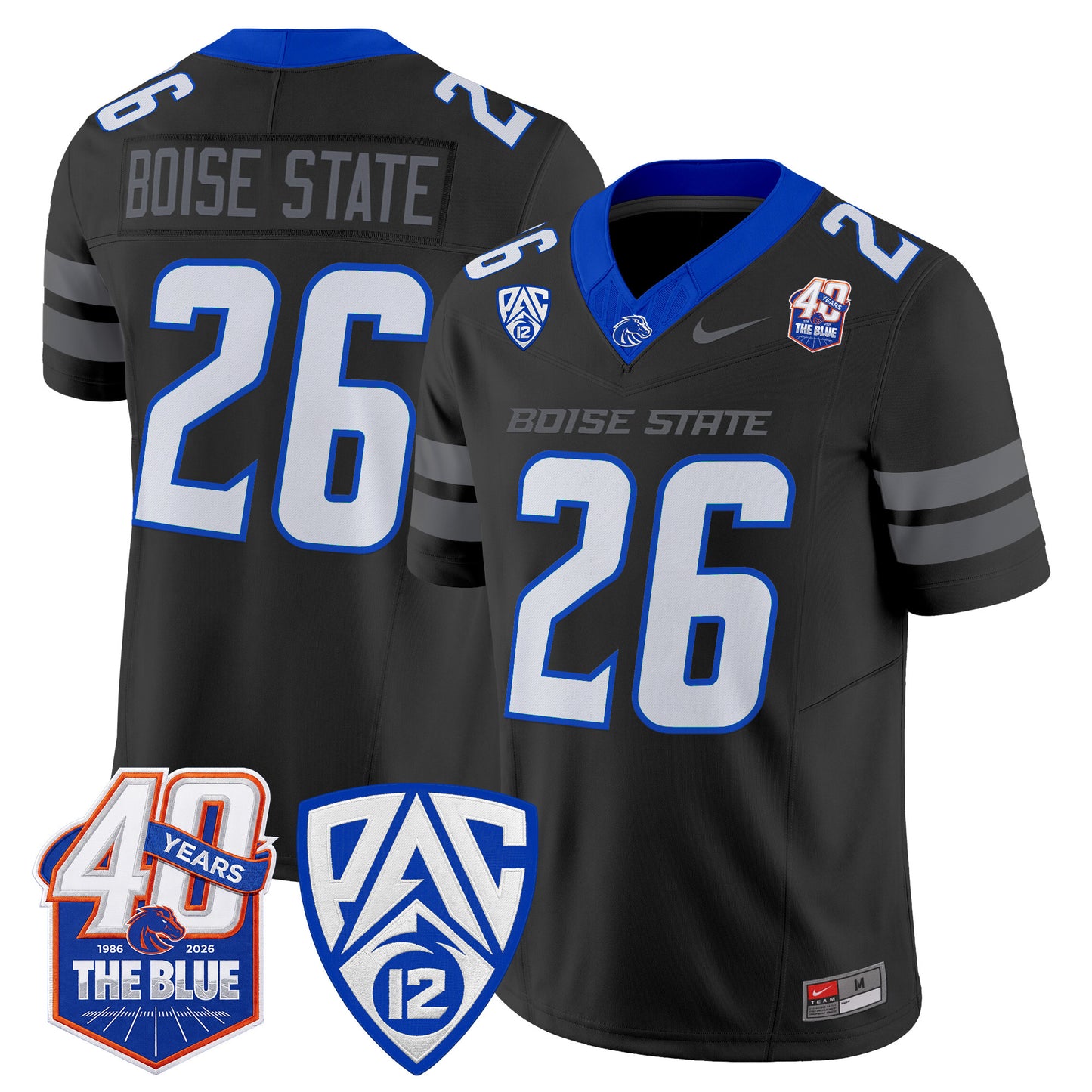  Boise State Broncos 2026 Vapor Limited Jersey - 40th Anniversary Patch -  Stitched