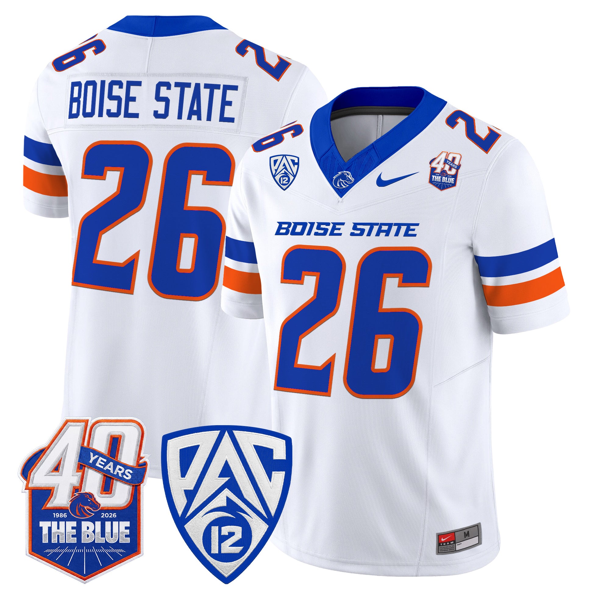  Boise State Broncos 2026 Vapor Limited Jersey - 40th Anniversary Patch -  Stitched