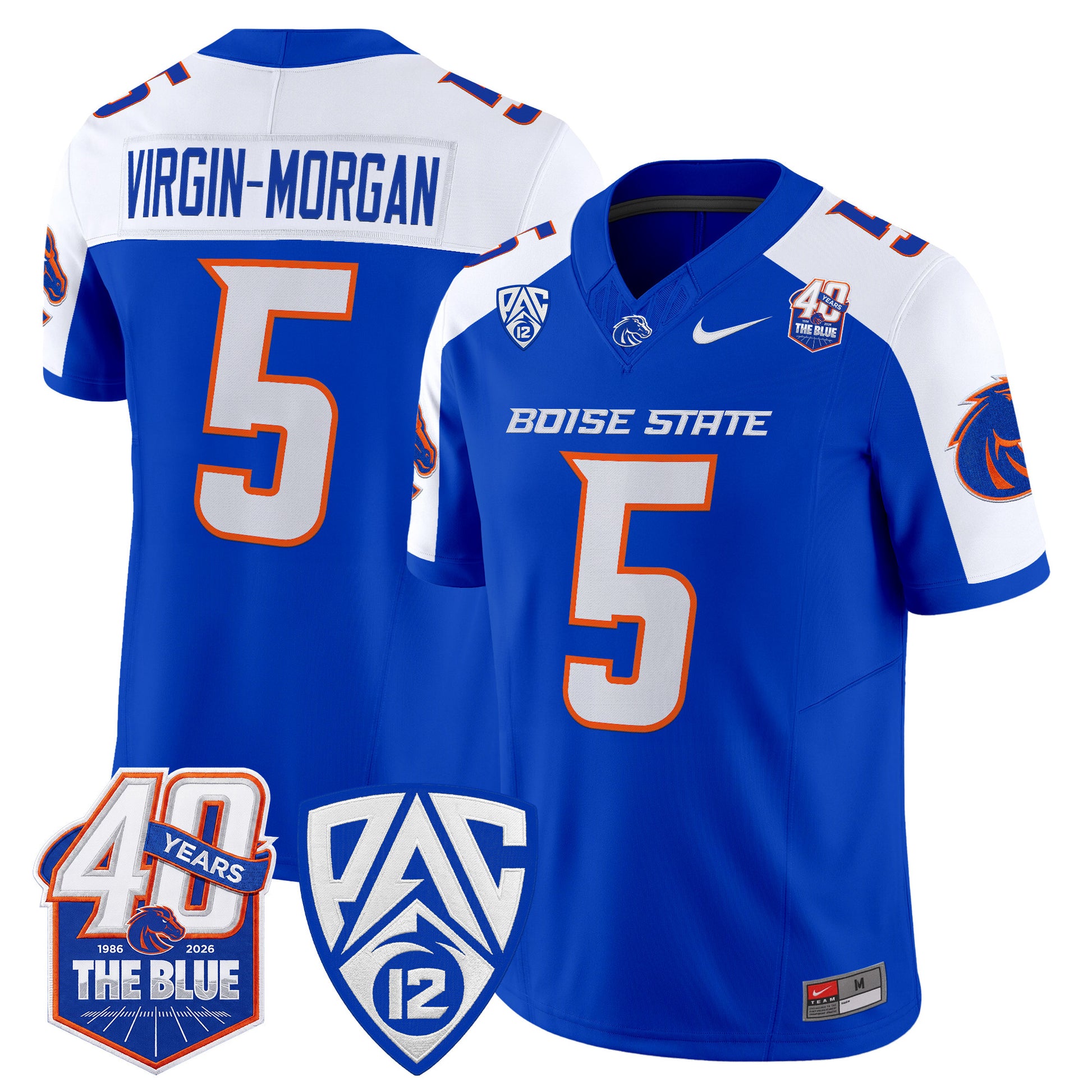  Boise State Broncos 2026 Vapor Limited Jersey - 40th Anniversary Patch -  Stitched