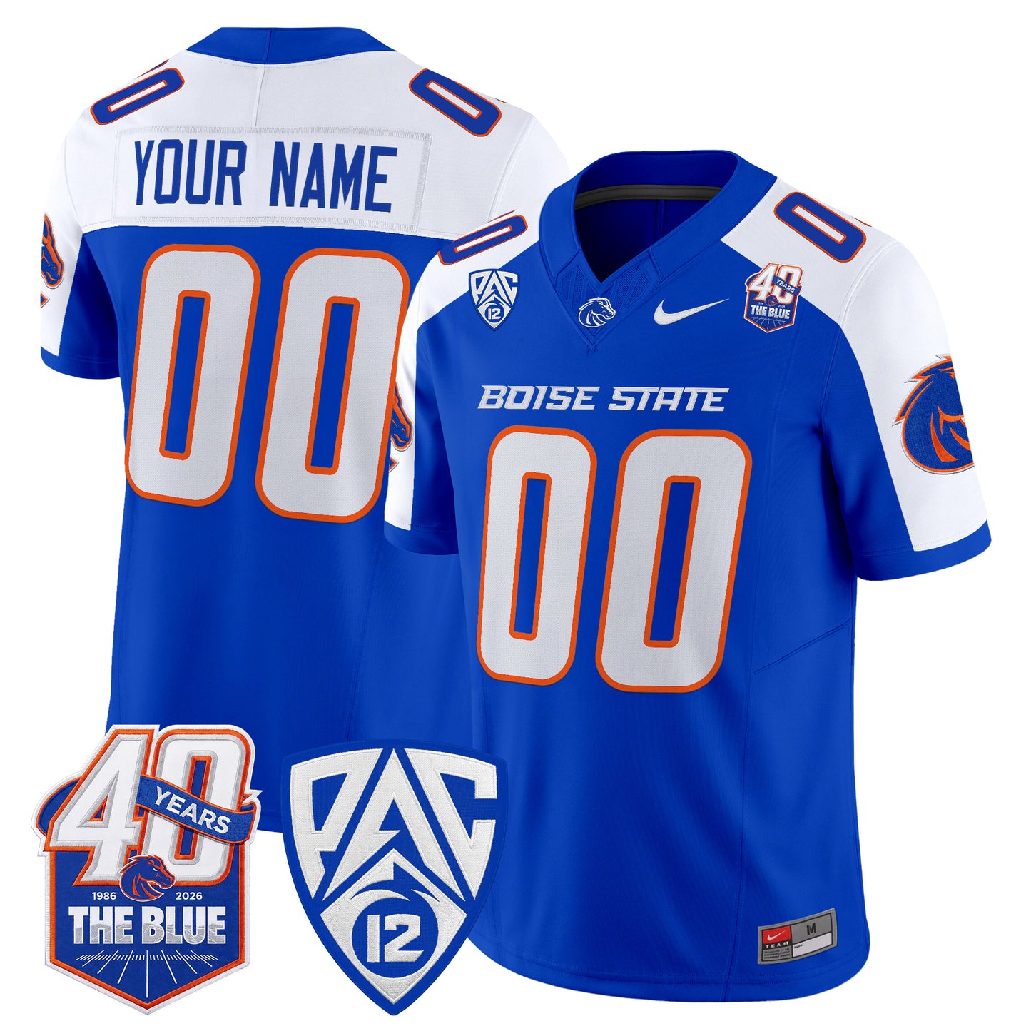 Boise State Broncos 2026 Vapor Limited Custom Jersey - 40th Anniversary Patch -  Stitched