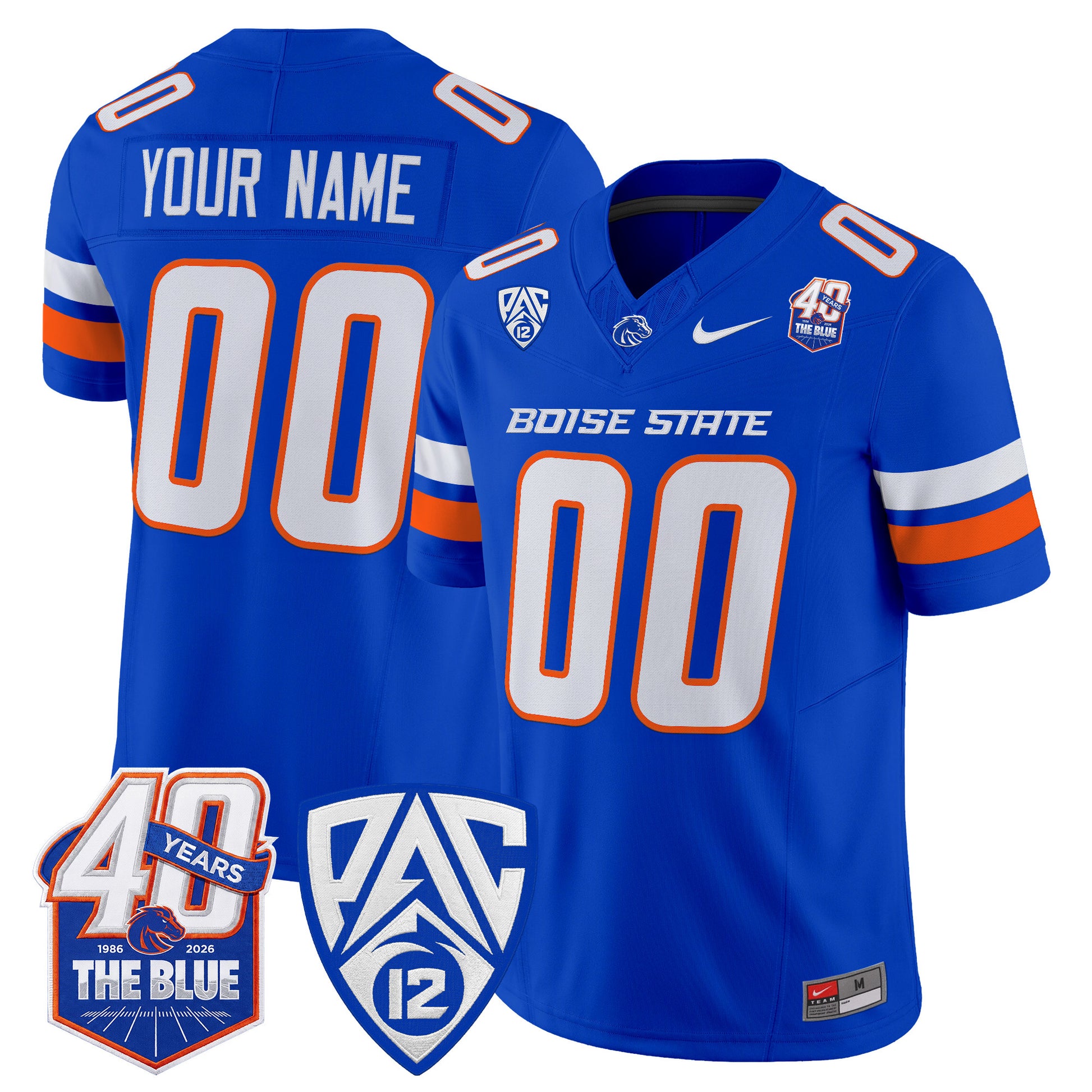 Boise State Broncos 2026 Vapor Limited Custom Jersey - 40th Anniversary Patch -  Stitched