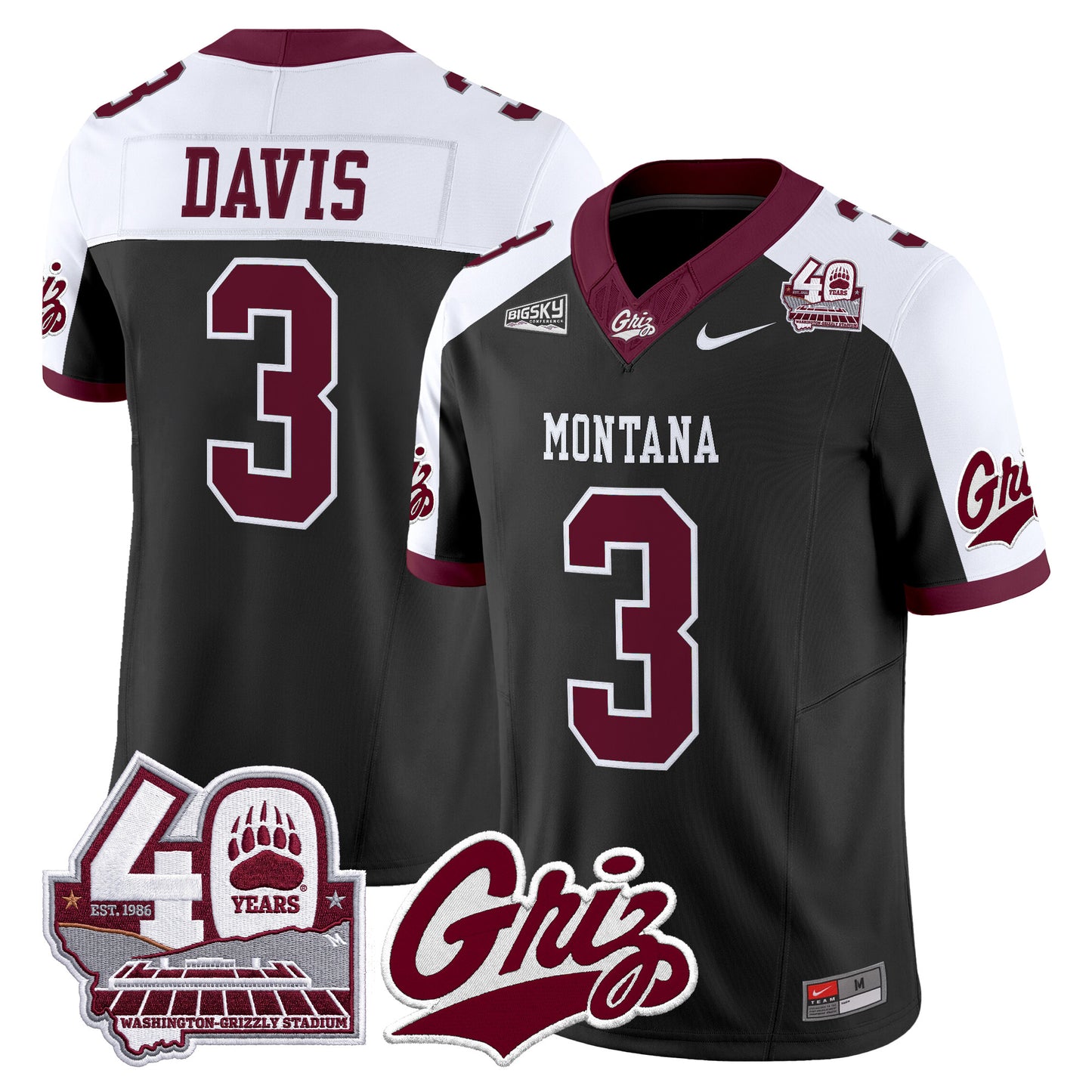  Montana Grizzlies 2026 Vapor Limited Jersey - 40th Anniversary Patch -  Stitched