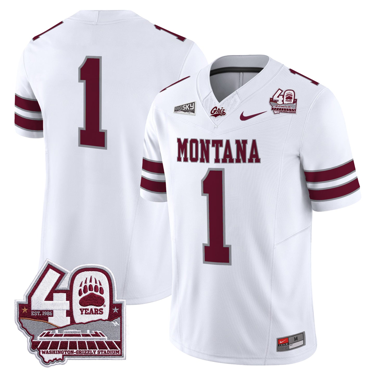  Montana Grizzlies 2026 Vapor Limited Jersey - 40th Anniversary Patch -  Stitched