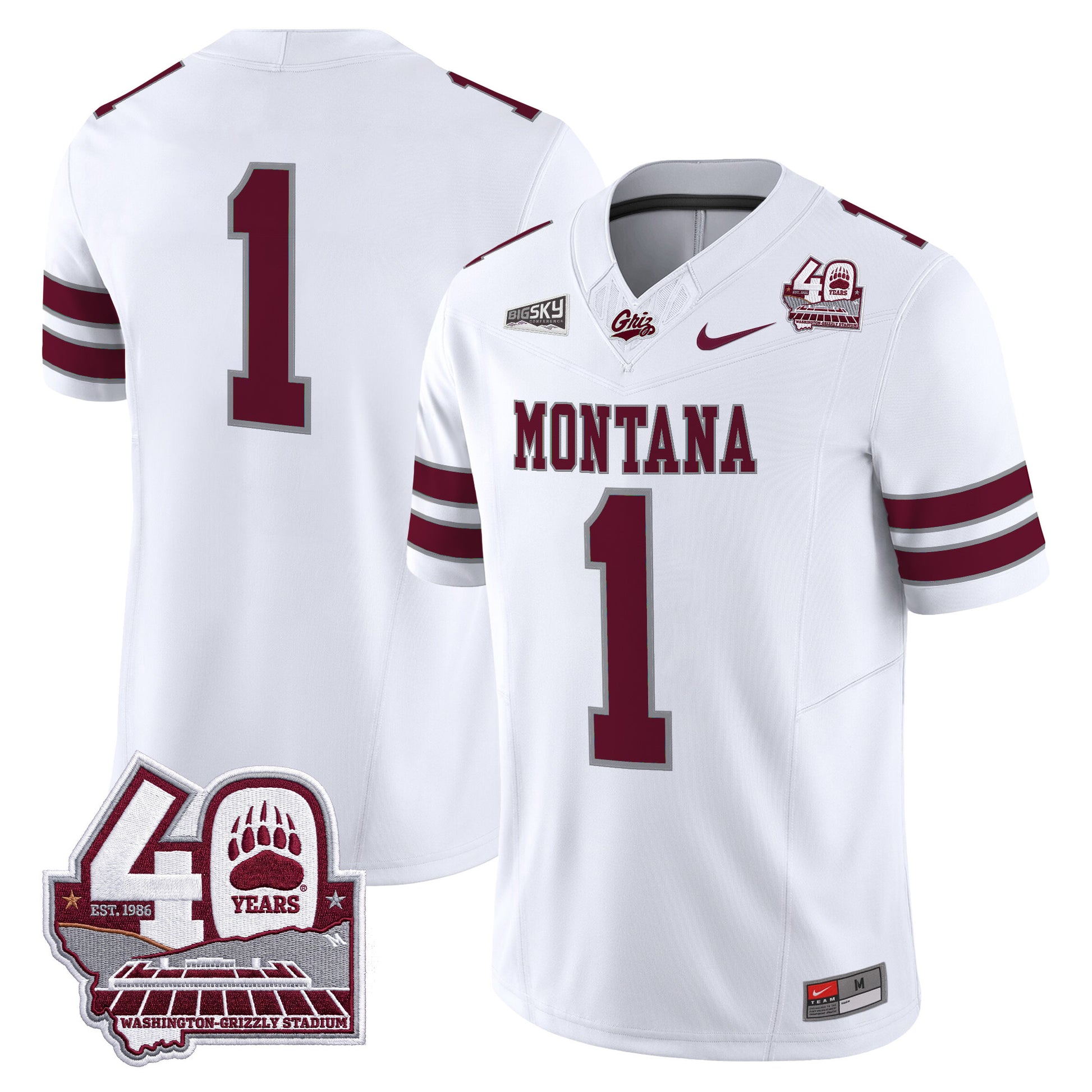  Montana Grizzlies 2026 Vapor Limited Jersey - 40th Anniversary Patch -  Stitched
