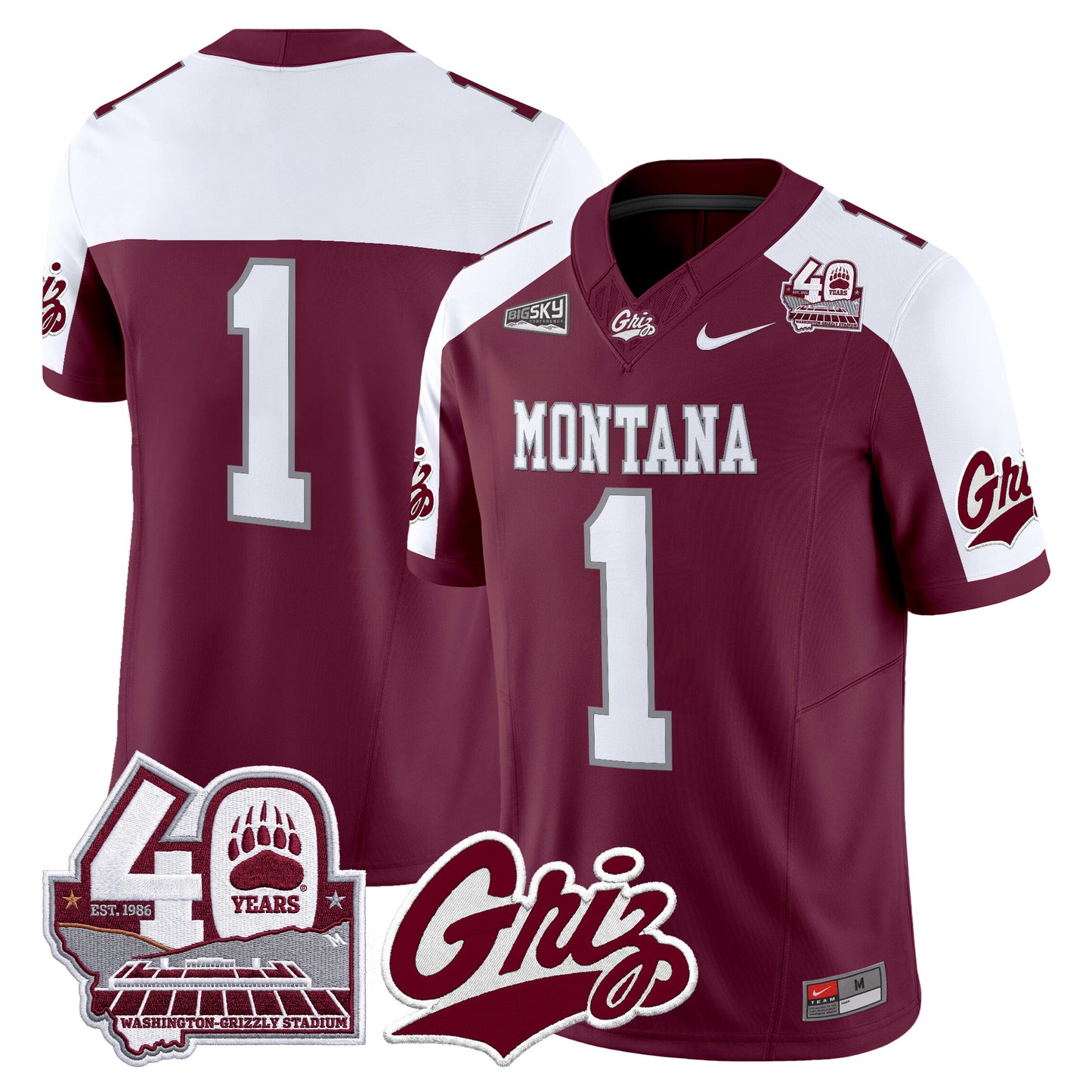  Montana Grizzlies 2026 Vapor Limited Jersey - 40th Anniversary Patch -  Stitched